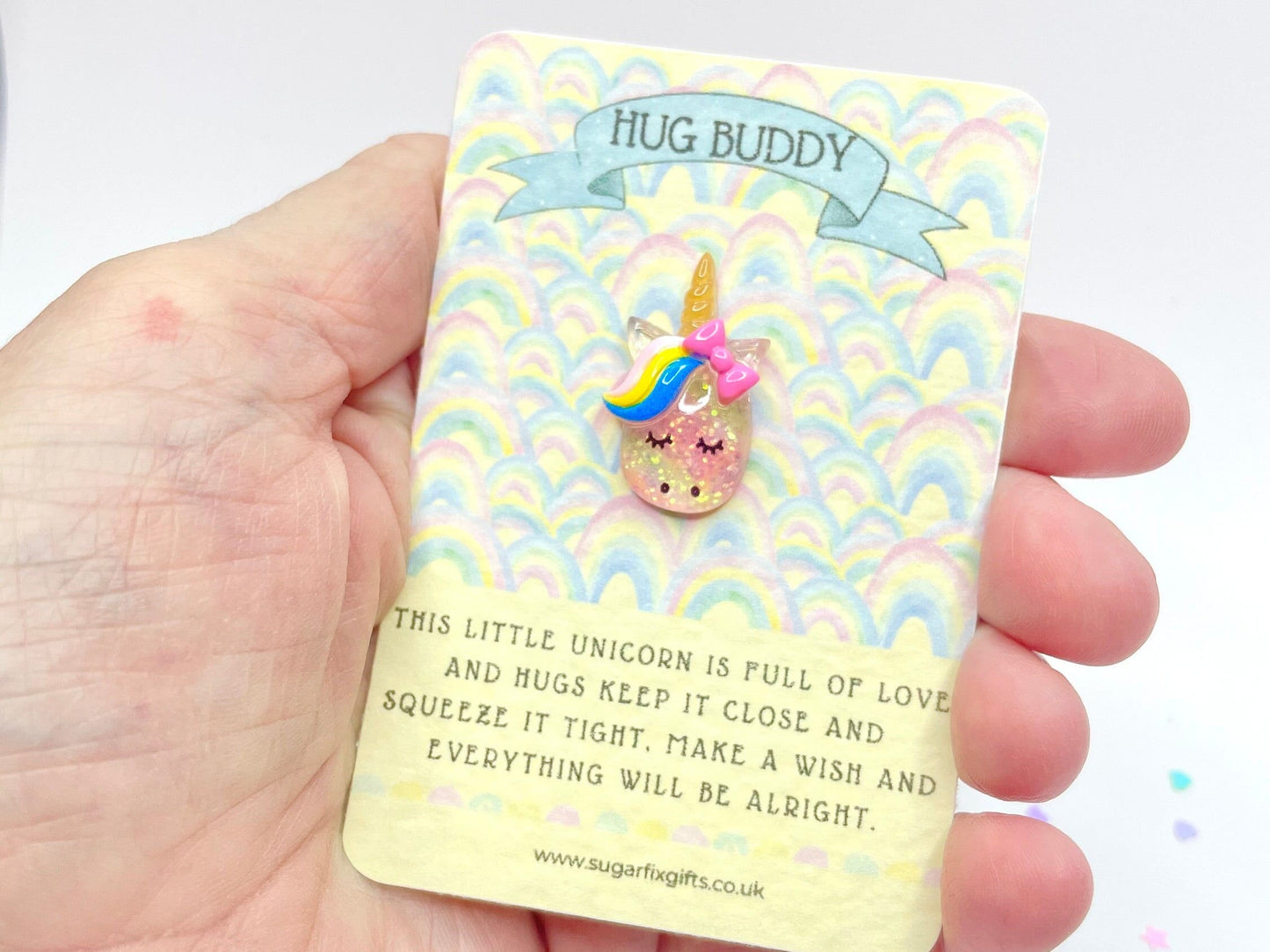 Unicorn Wish Pocket Buddy Hug