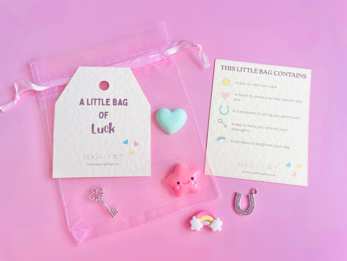 Happy Little Gift Bag of Luck, Pink or Ivory