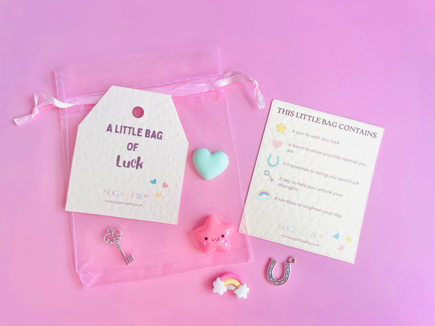 Happy Little Gift Bag of Luck, Pink or Ivory