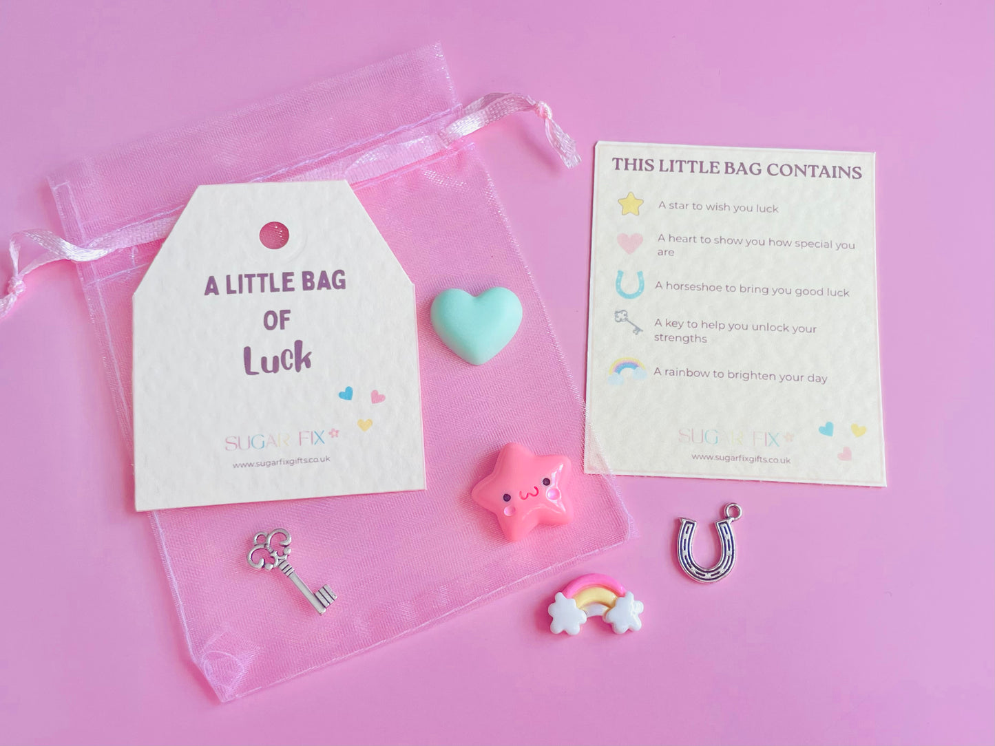 Happy Little Gift Bag of Luck, Pink or Ivory