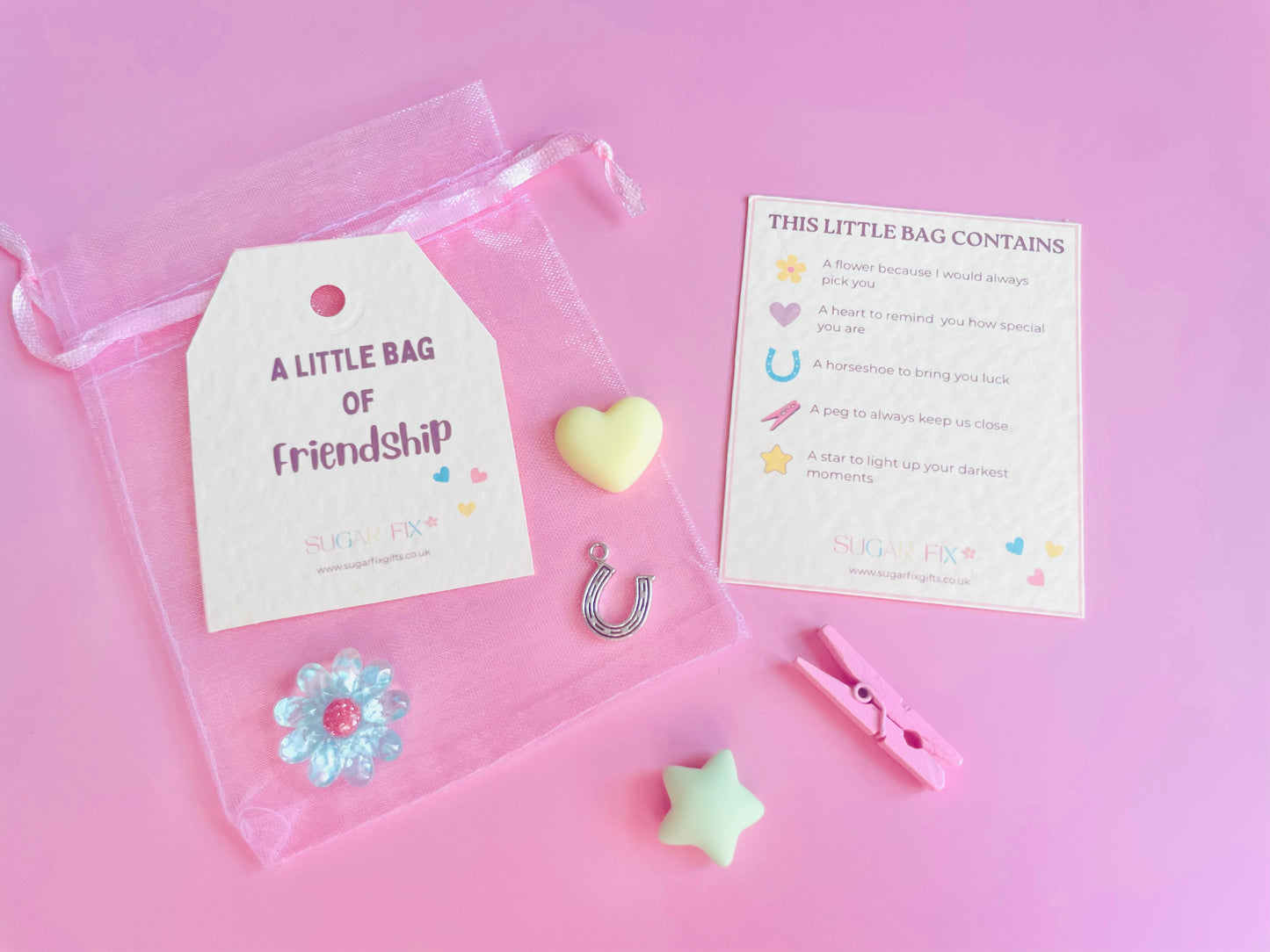 Happy Little Gift Bag of Friendship, Pink or Ivory
