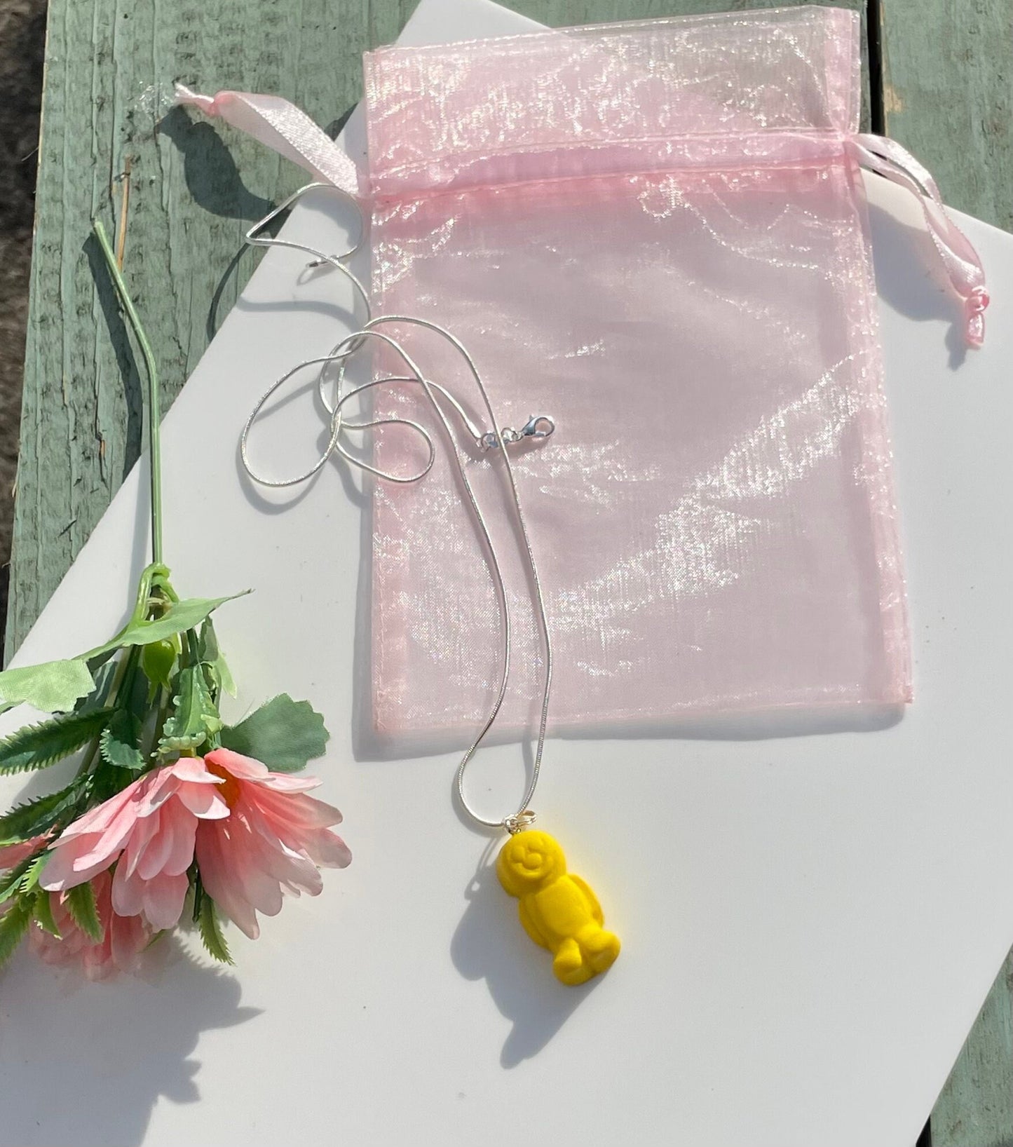 Handmade Yellow Jelly Baby Necklace