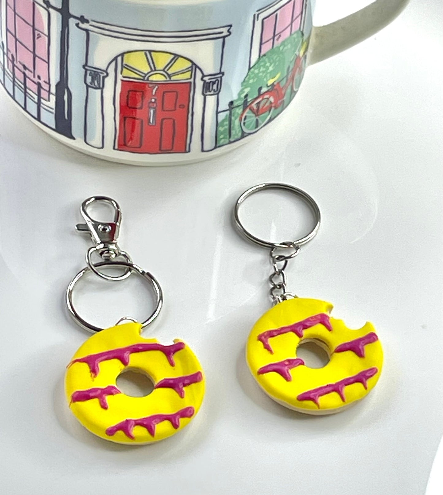 Fun Bitten Party Ring Biscuit Keyring Keychain