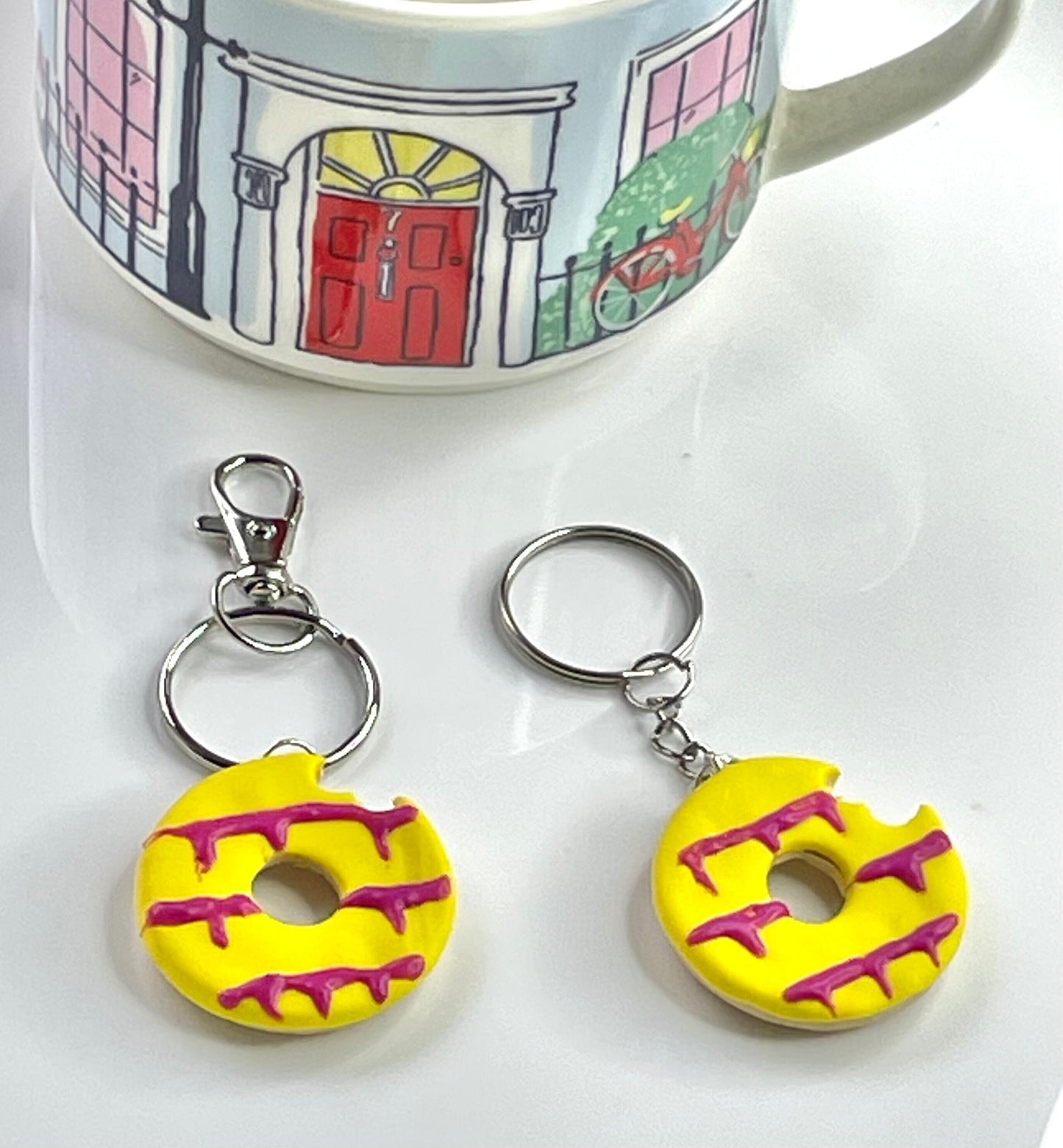 Fun Bitten Party Ring Biscuit Keyring Keychain