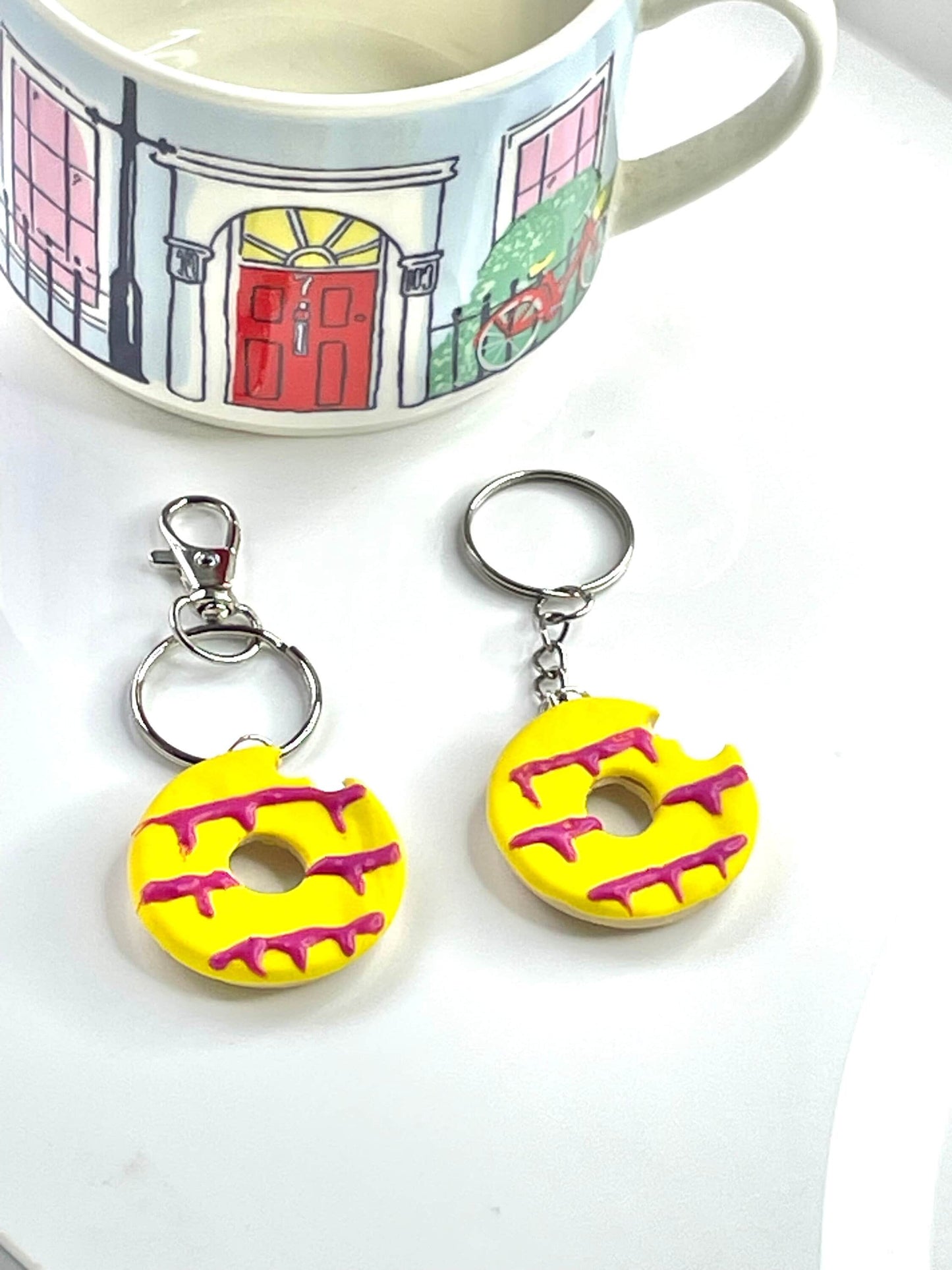 Fun Bitten Party Ring Biscuit Keyring Keychain