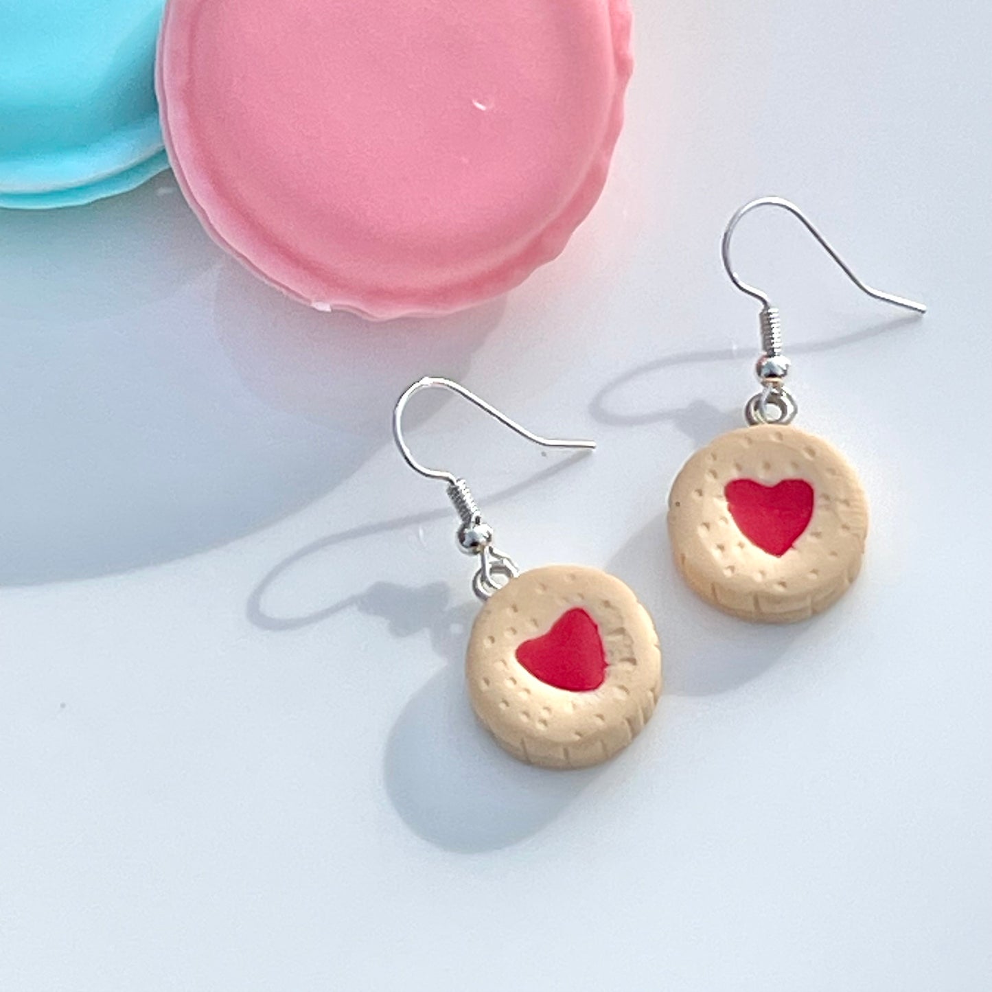 Sterling Silver Jammy Dodger Biscuit Earrings
