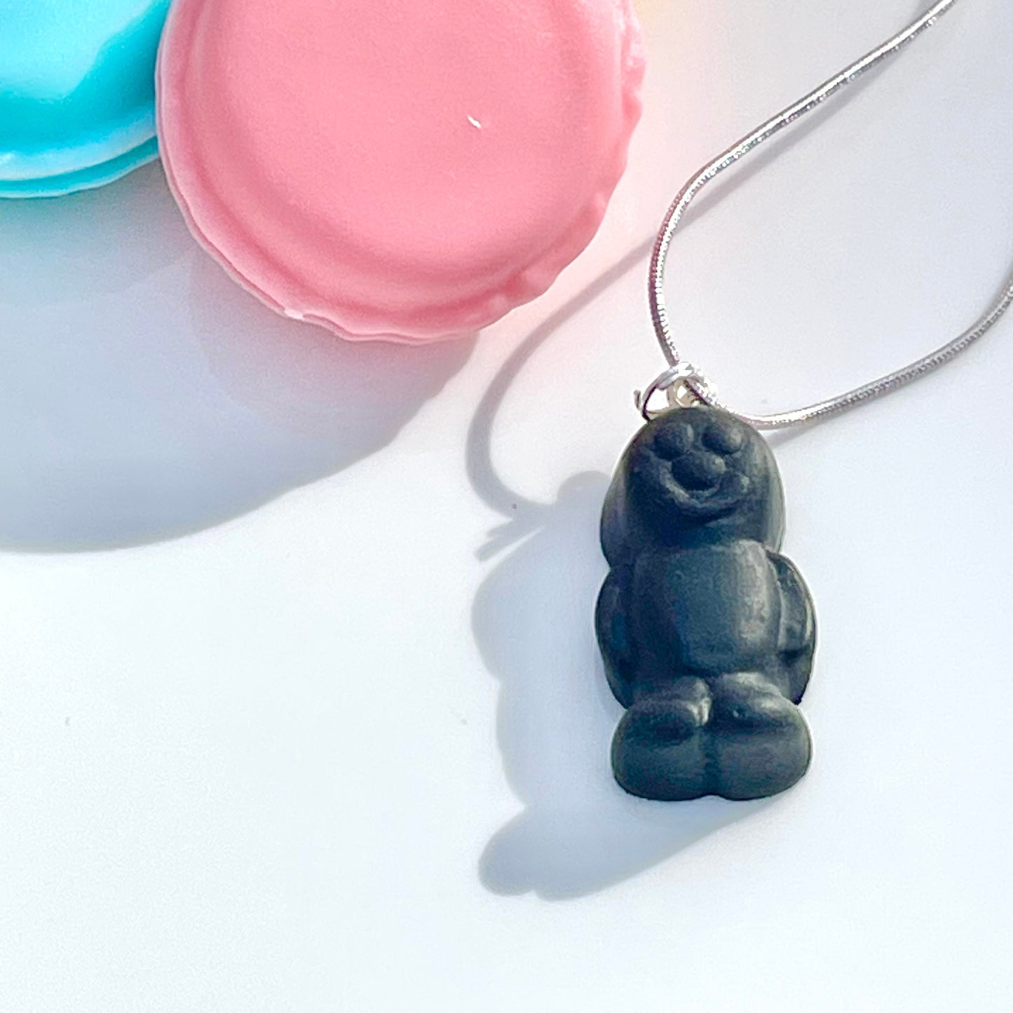 Handmade Blackcurrant Jelly Baby Necklace