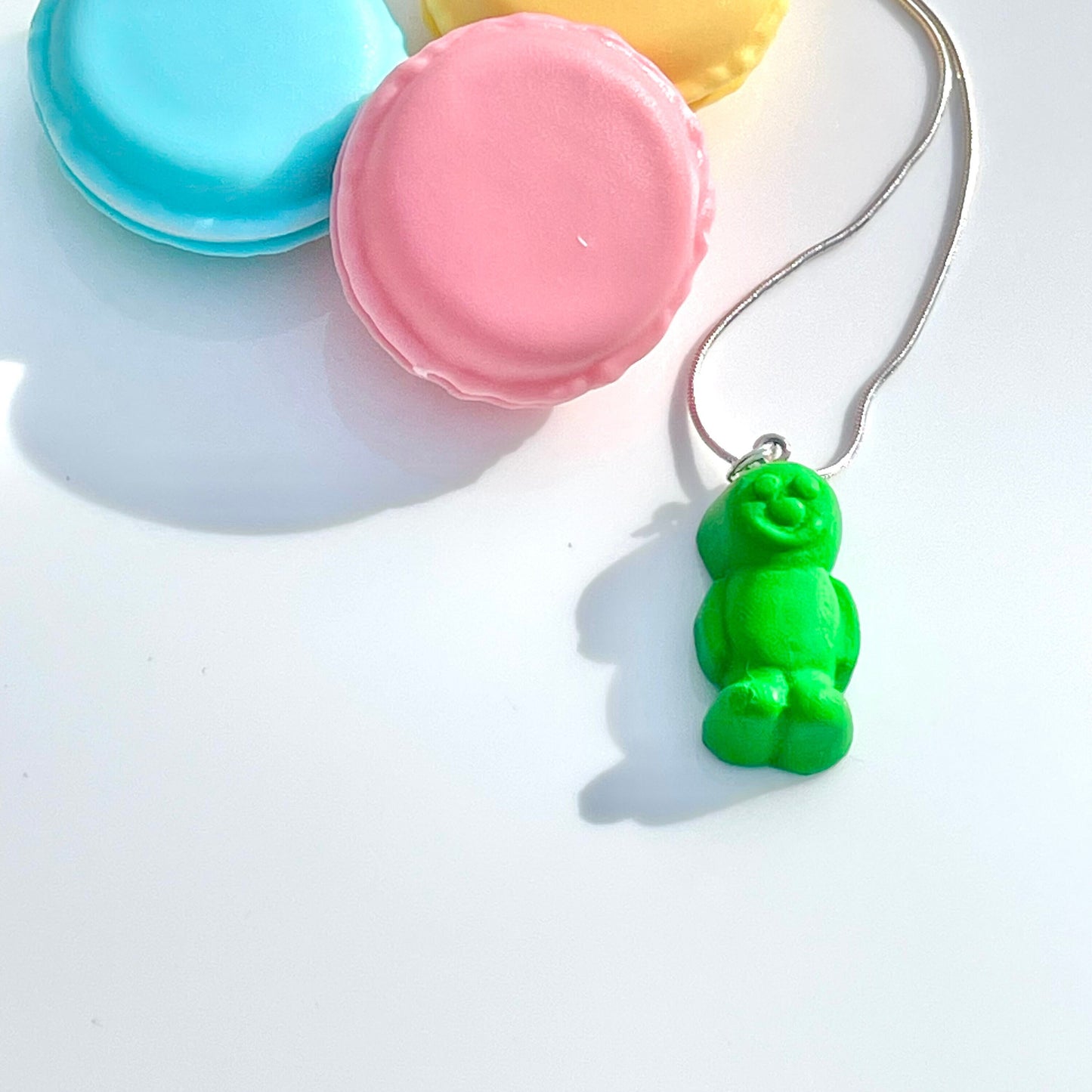 Handmade Green Jelly Baby Necklace