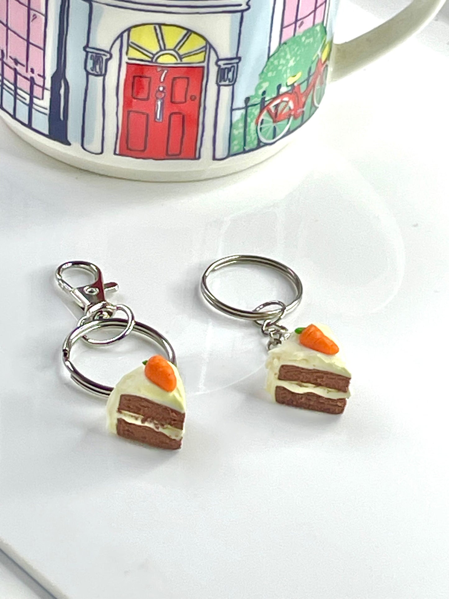 Handmade Carrot Cake Keyring - Free Organza Gift Bag included