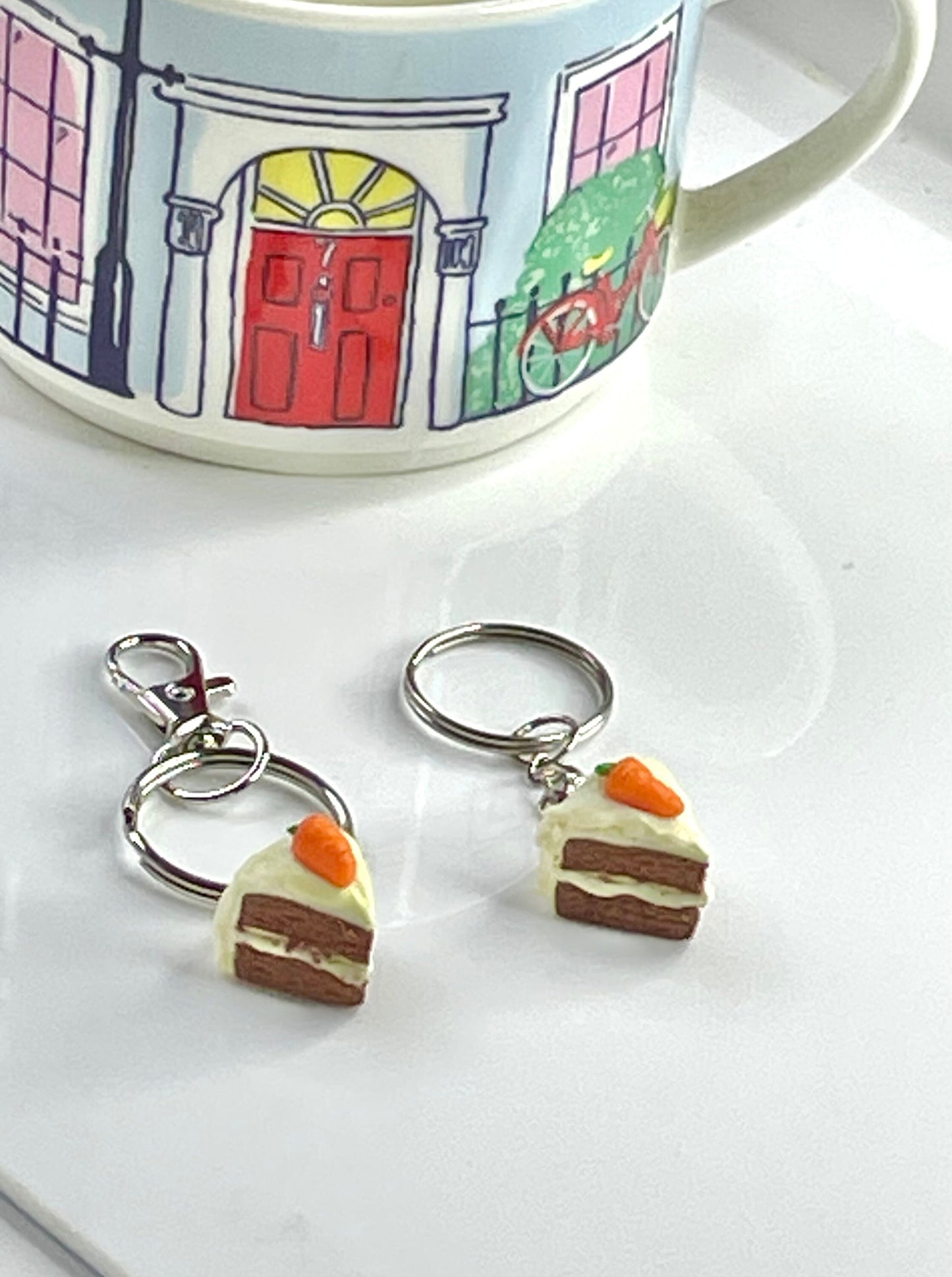 Handmade Carrot Cake Keyring - Free Organza Gift Bag included