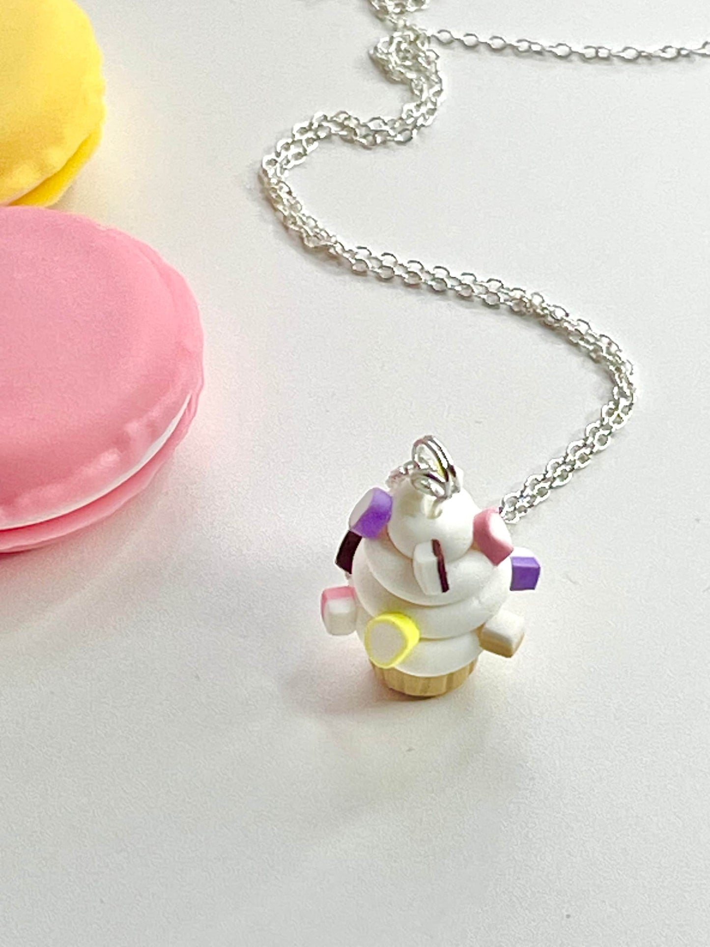 Handmade Dolly Mixtures Retro Sweets Cupcake Necklace