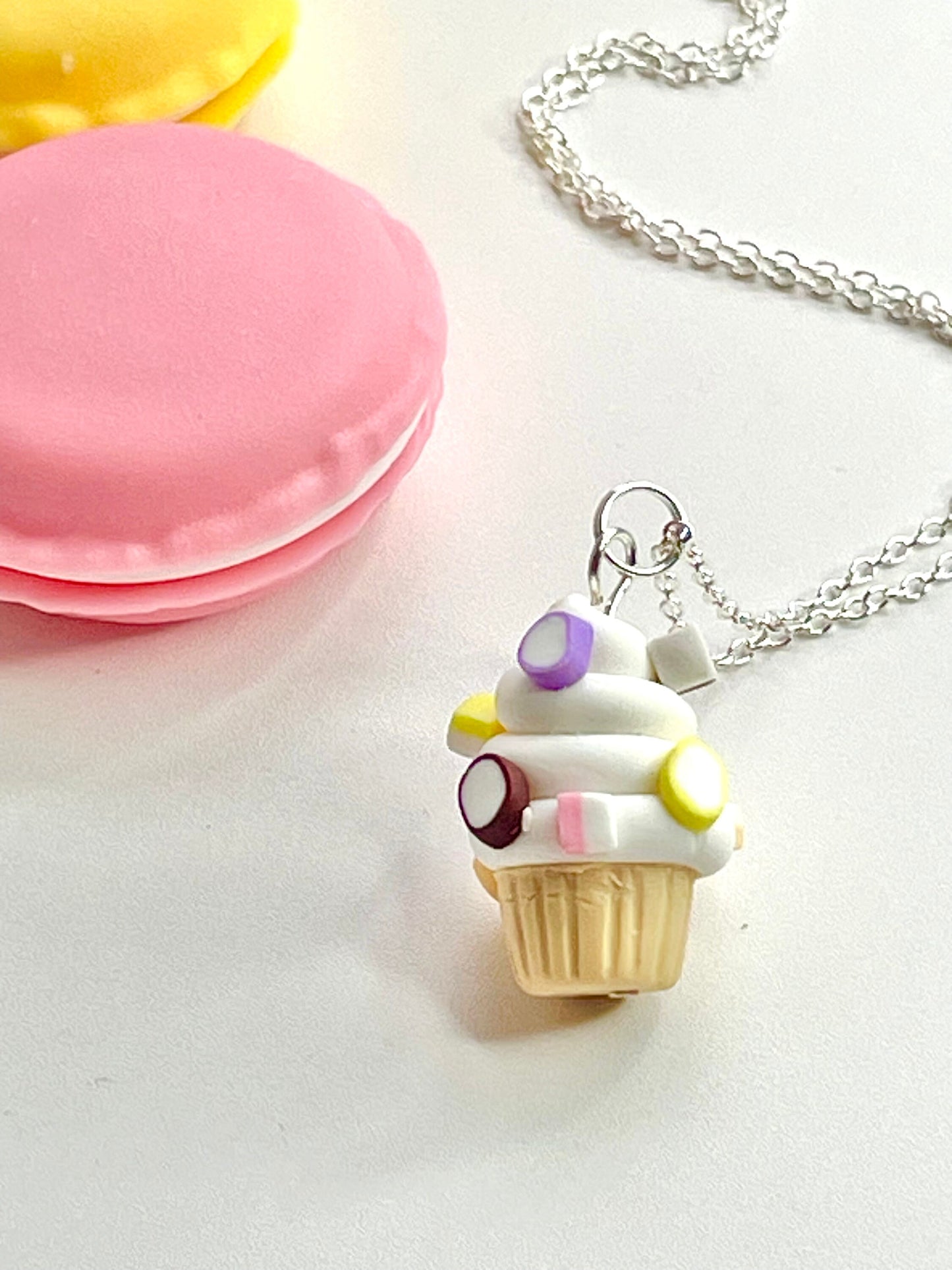 Handmade Dolly Mixtures Retro Sweets Cupcake Necklace