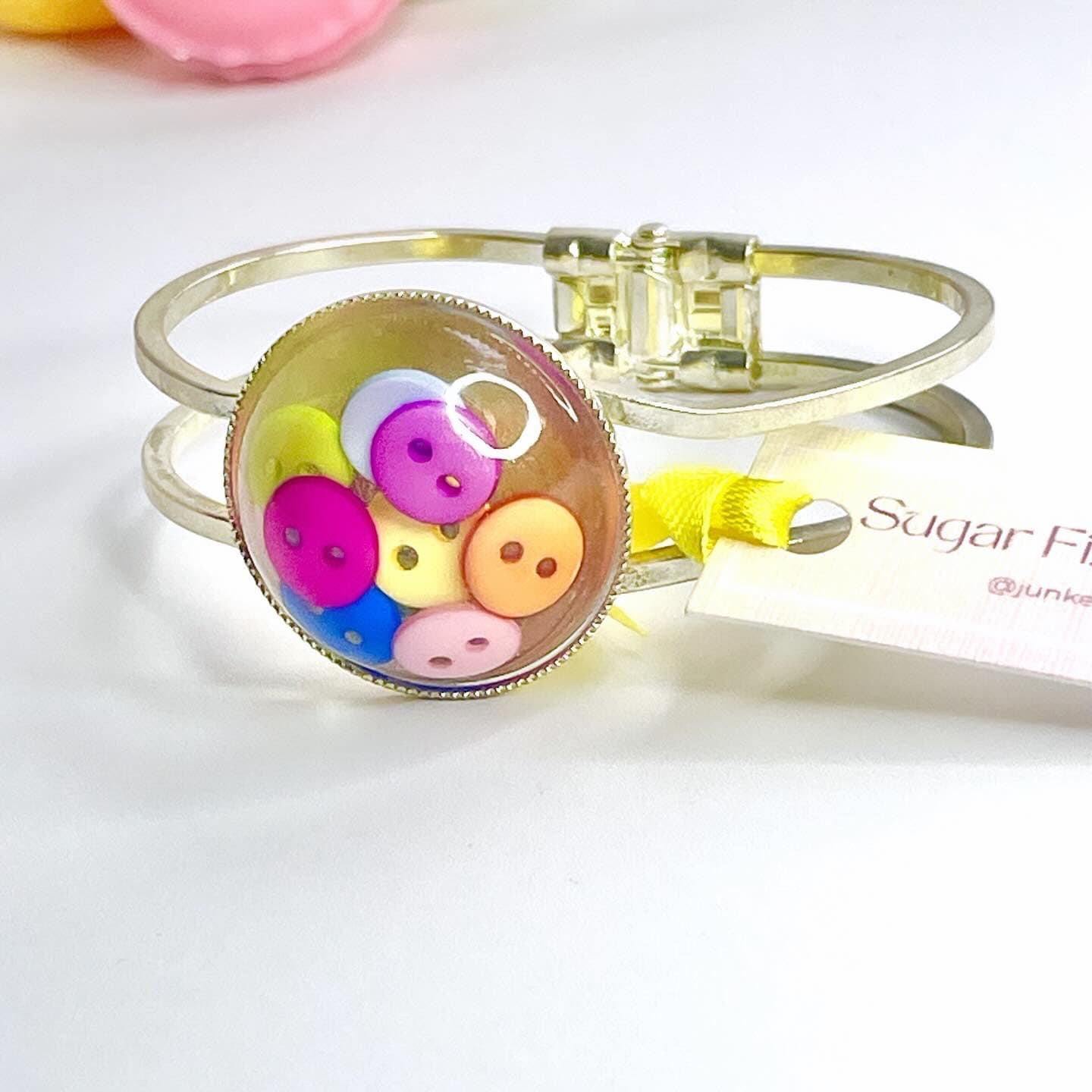 Quirky Button Bangle Bracelet