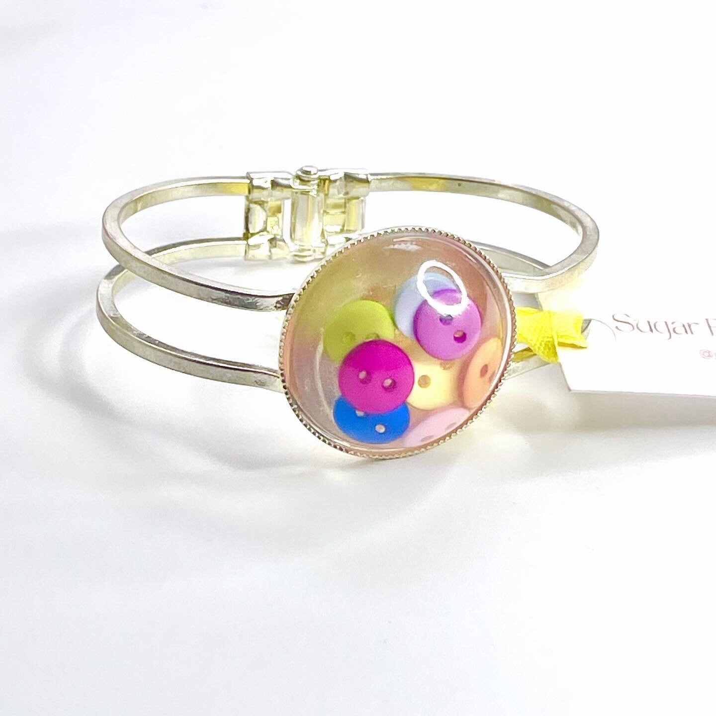 Quirky Button Bangle Bracelet