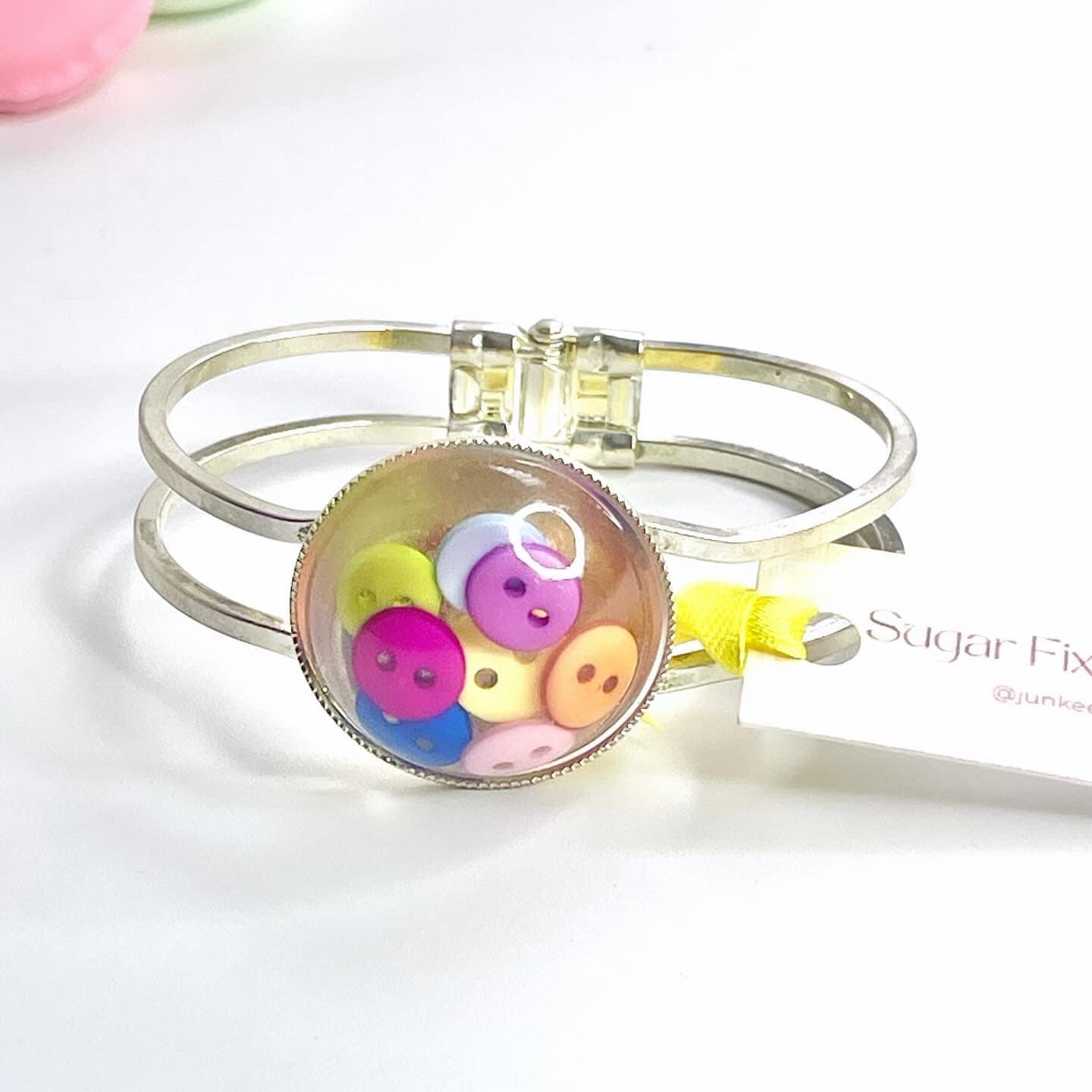 Quirky Button Bangle Bracelet