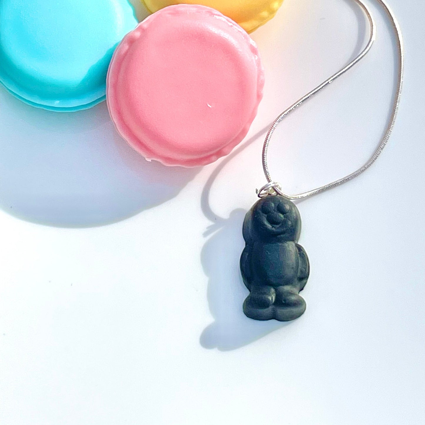 Handmade Blackcurrant Jelly Baby Necklace