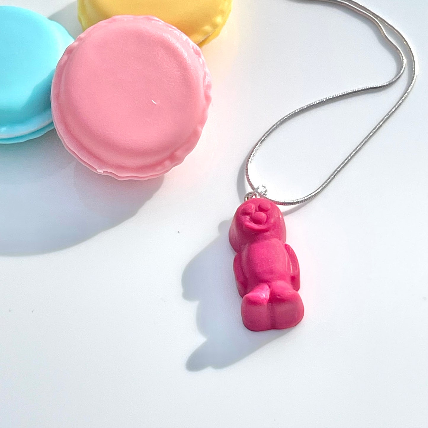 Handmade Pink Jelly Baby Necklace