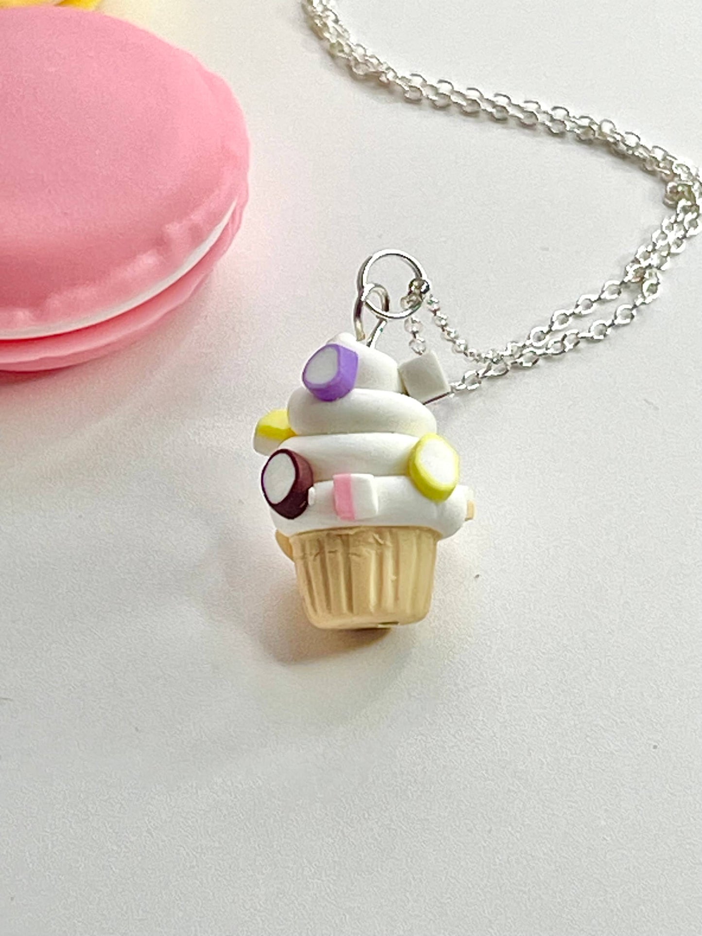 Handmade Dolly Mixtures Retro Sweets Cupcake Necklace