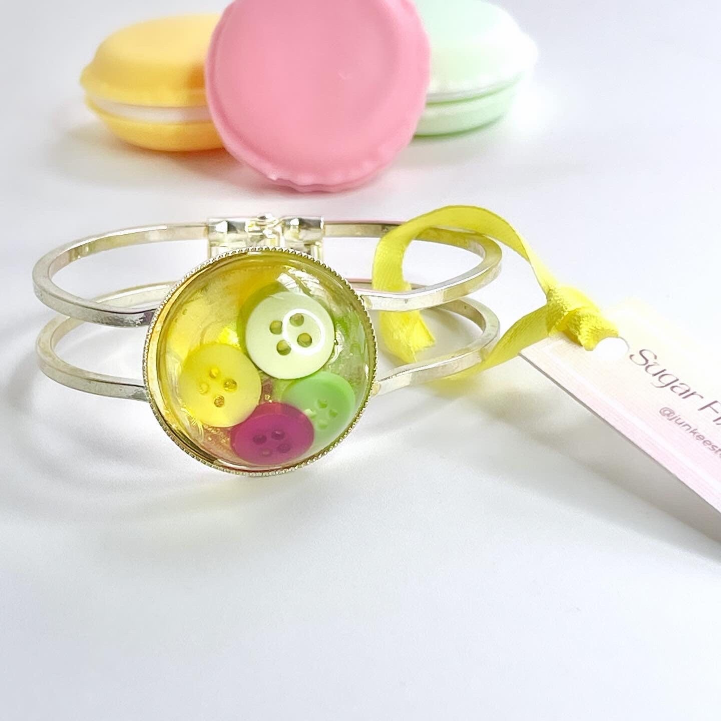 Handmade Colourful Button Bracelet for Women