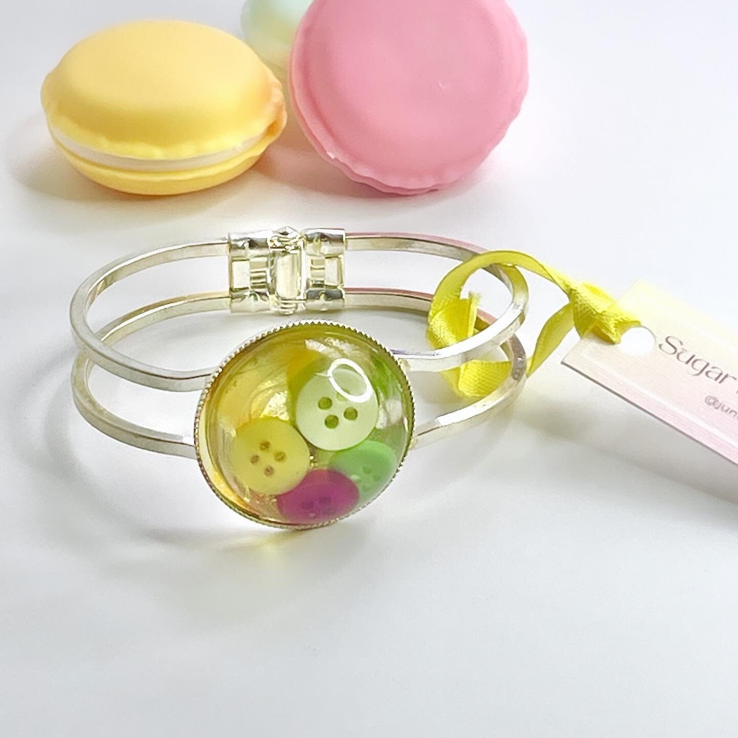 Handmade Colourful Button Bracelet for Women