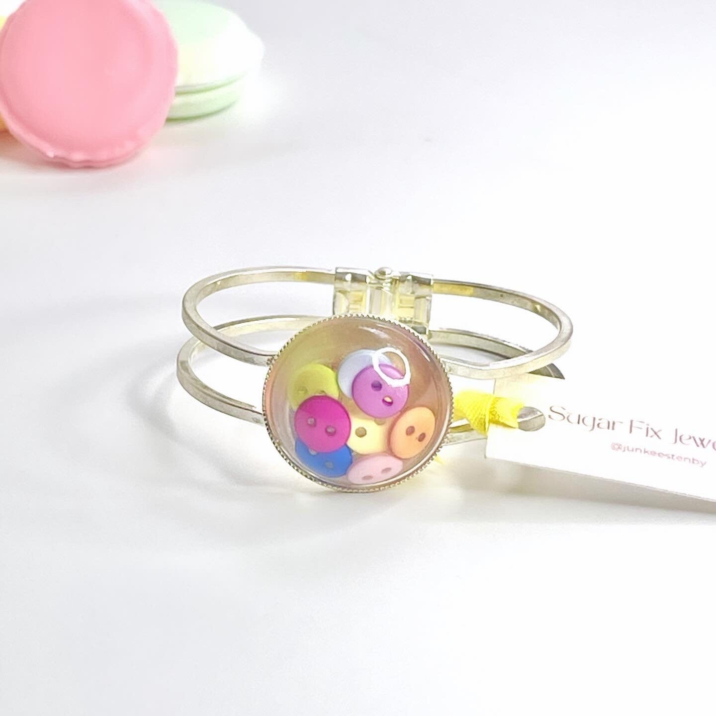 Quirky Button Bangle Bracelet