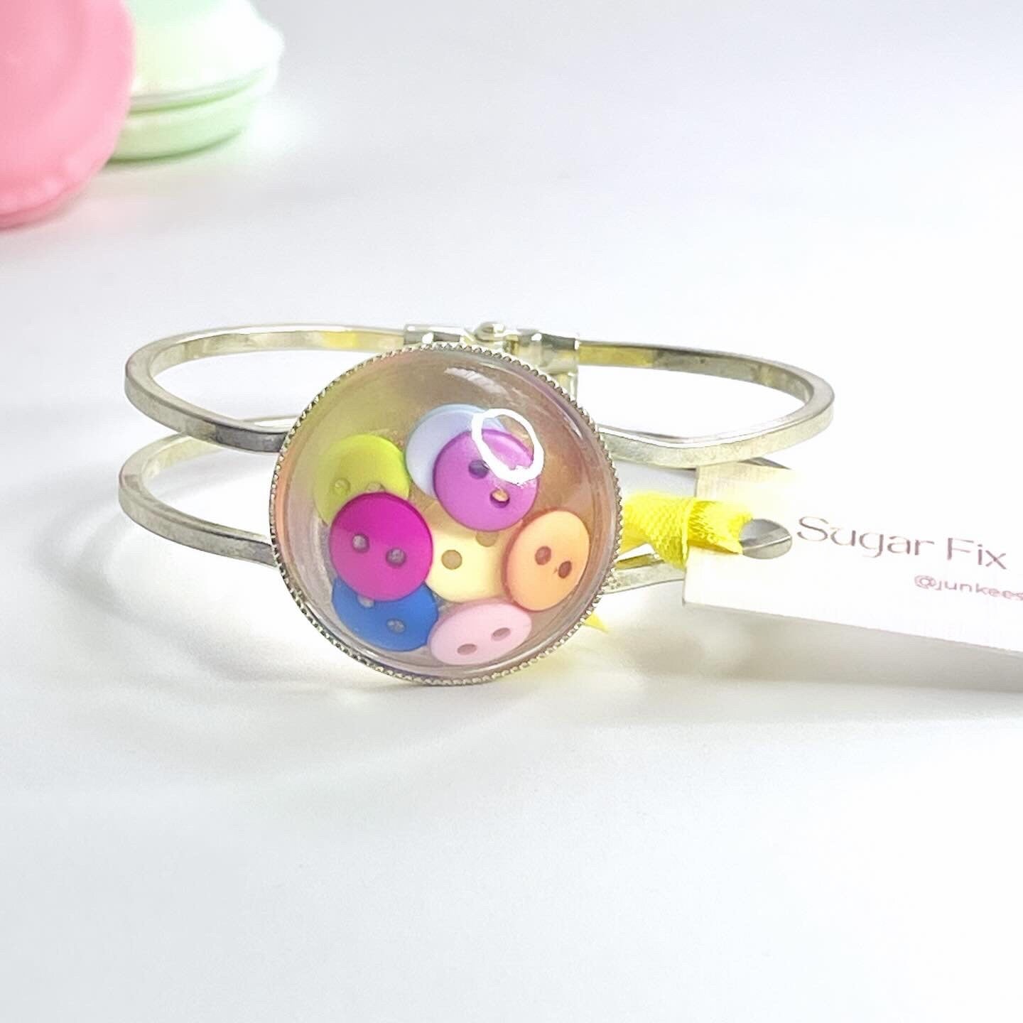Quirky Button Bangle Bracelet