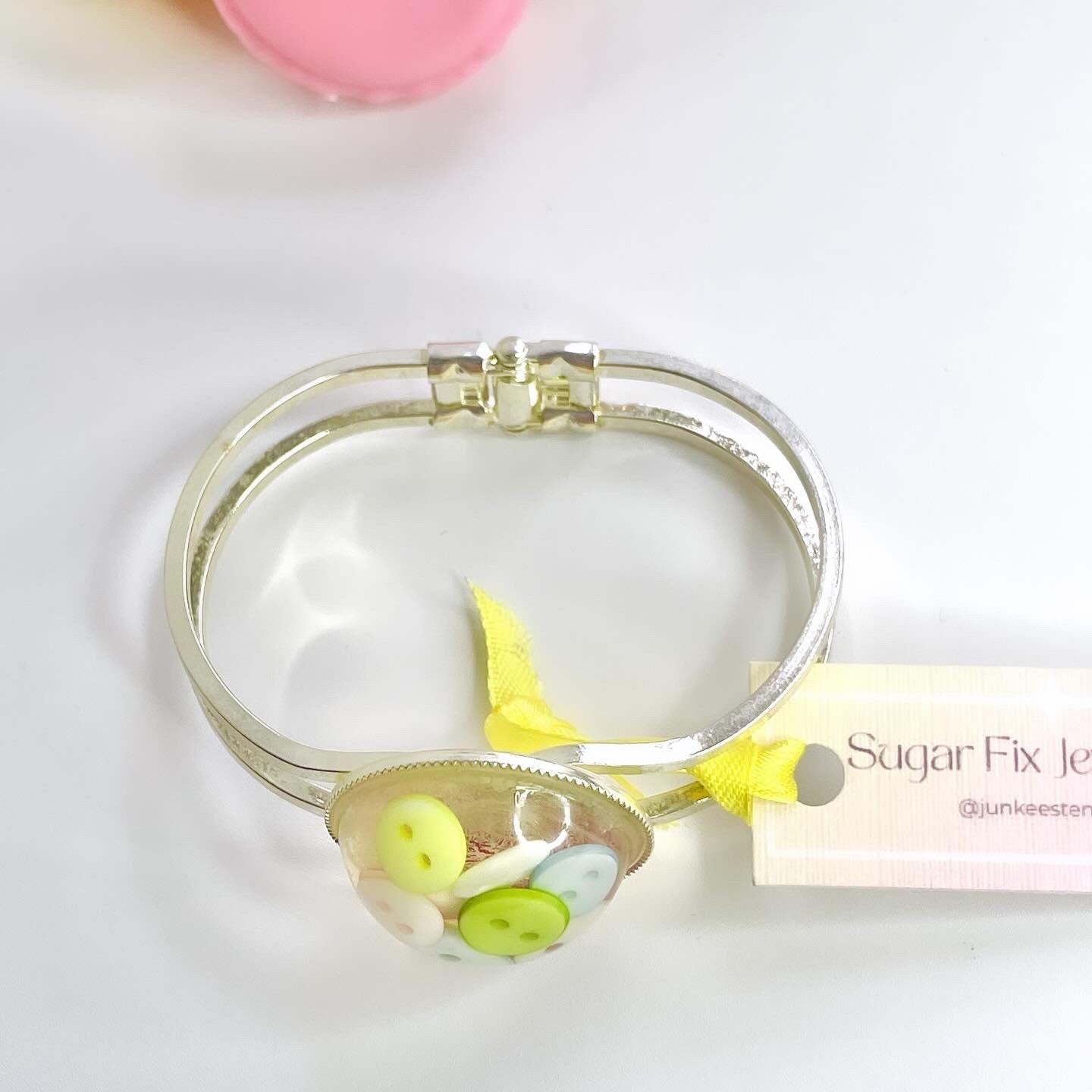 Artisan Button Bangle - Handcrafted Resin Jewelry Jewellery