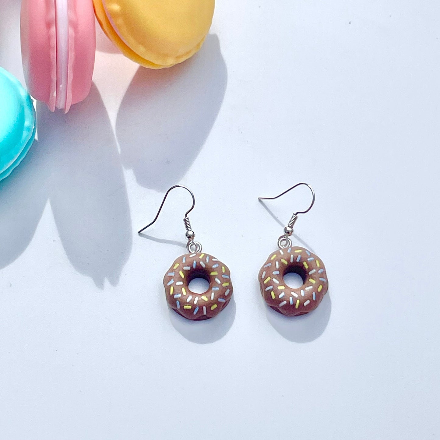 Chocolate Ring Doughnut Drop Earrings