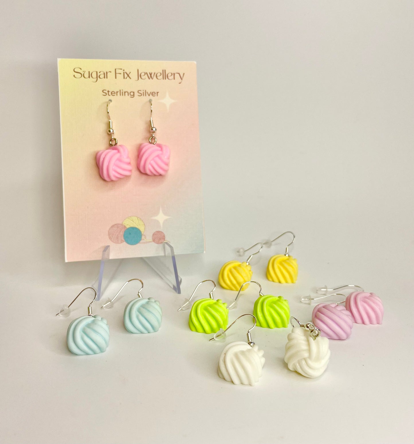 Sterling Silver Wool Earrings