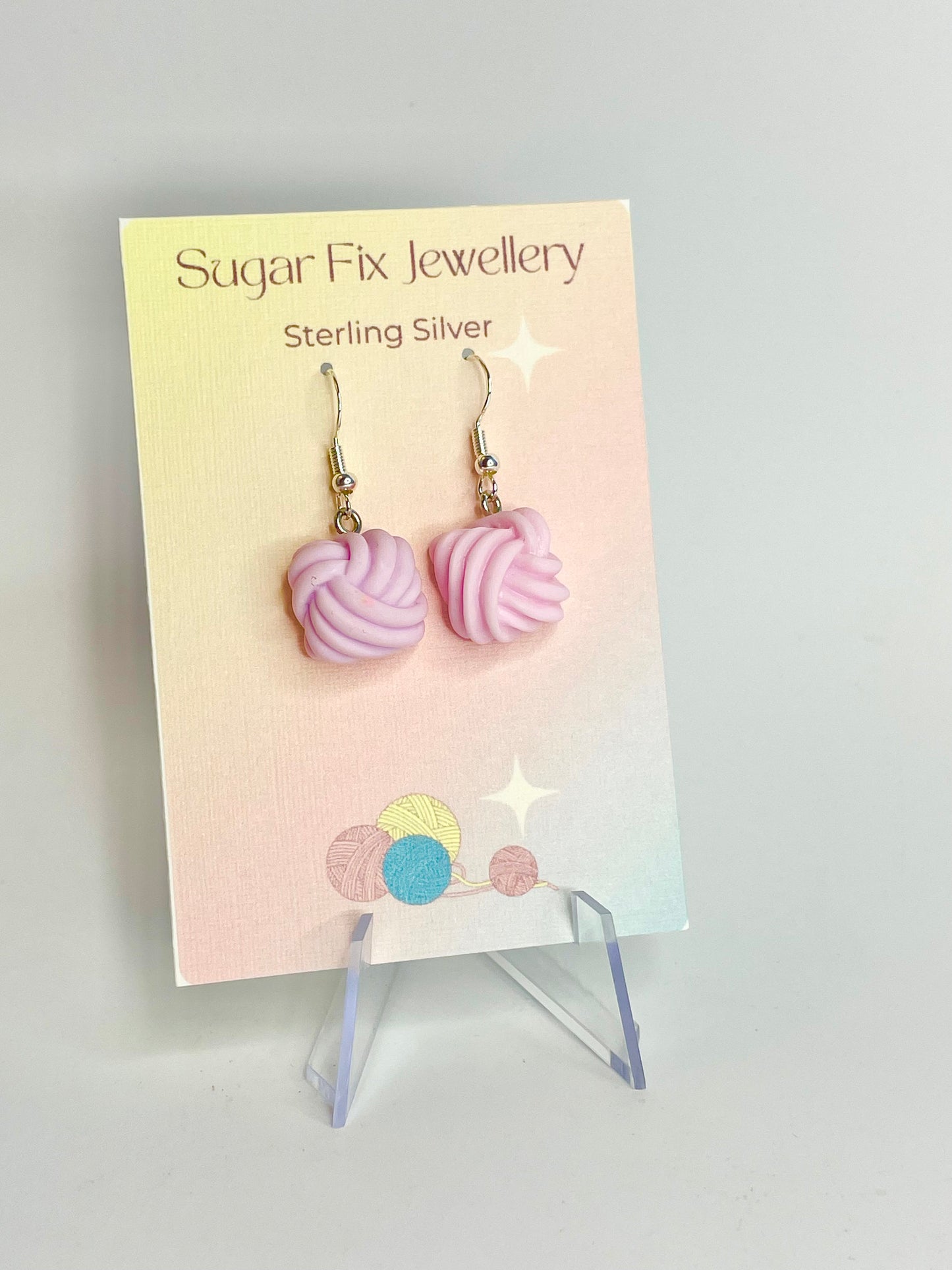 Sterling Silver Wool Earrings