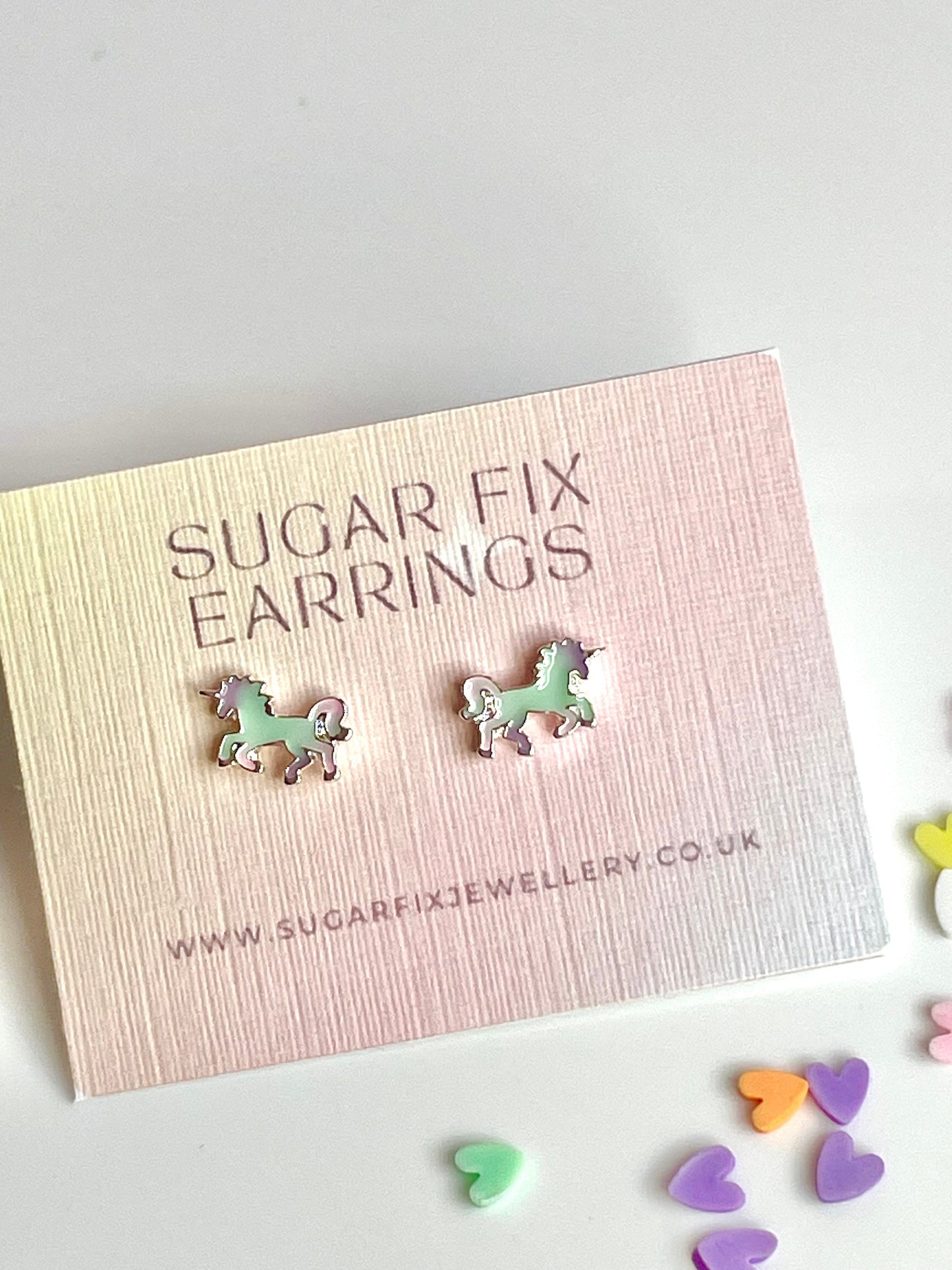 Minty Green Unicorn Tiny Hypoallergenic Ear Stud Earrings