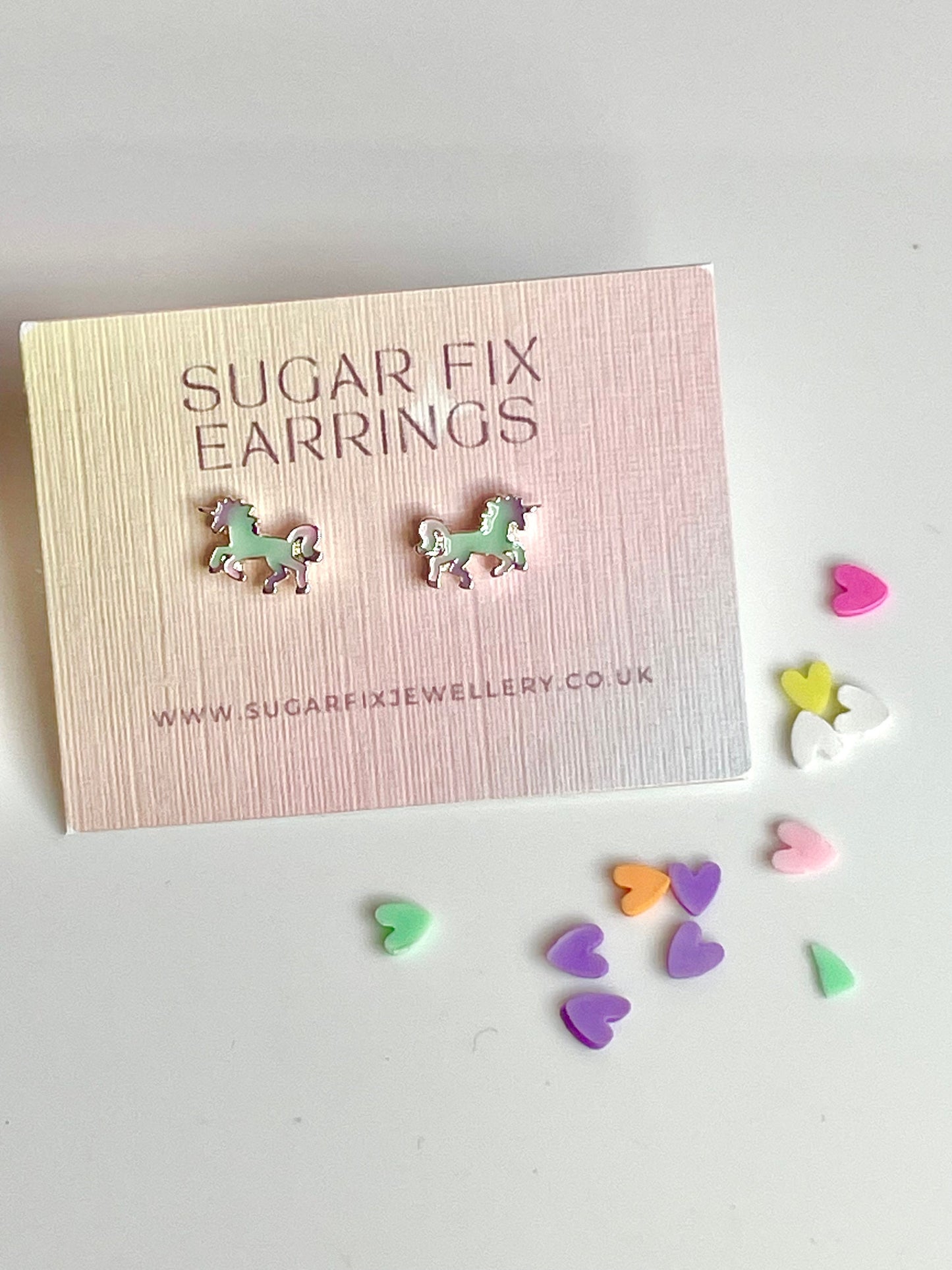 Minty Green Unicorn Tiny Hypoallergenic Ear Stud Earrings