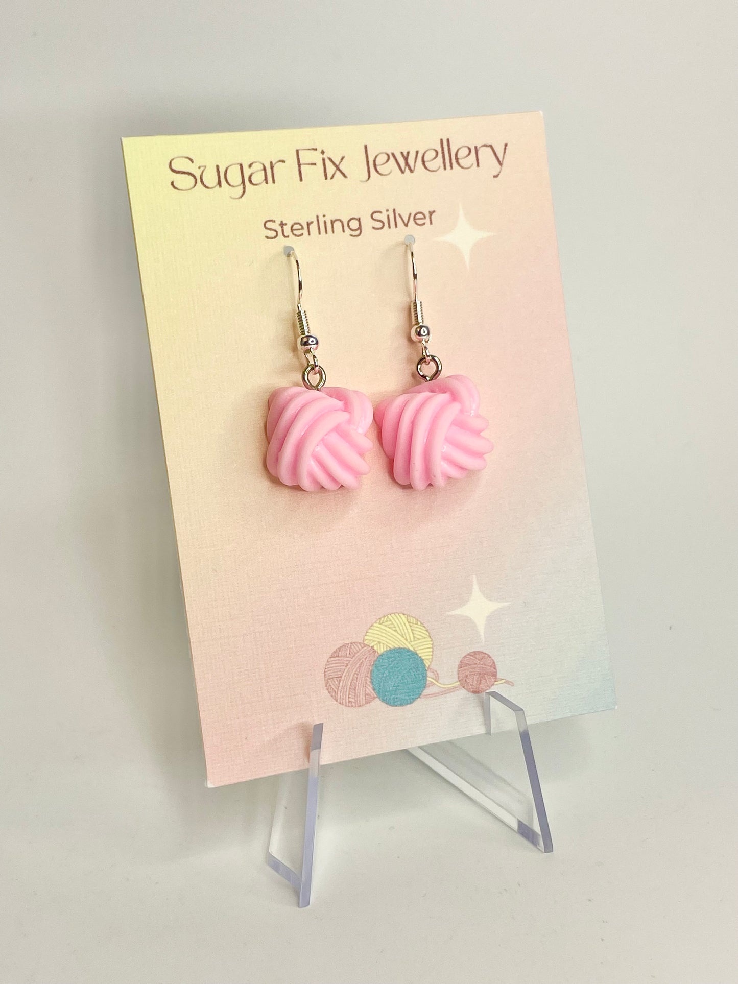 Sterling Silver Wool Earrings