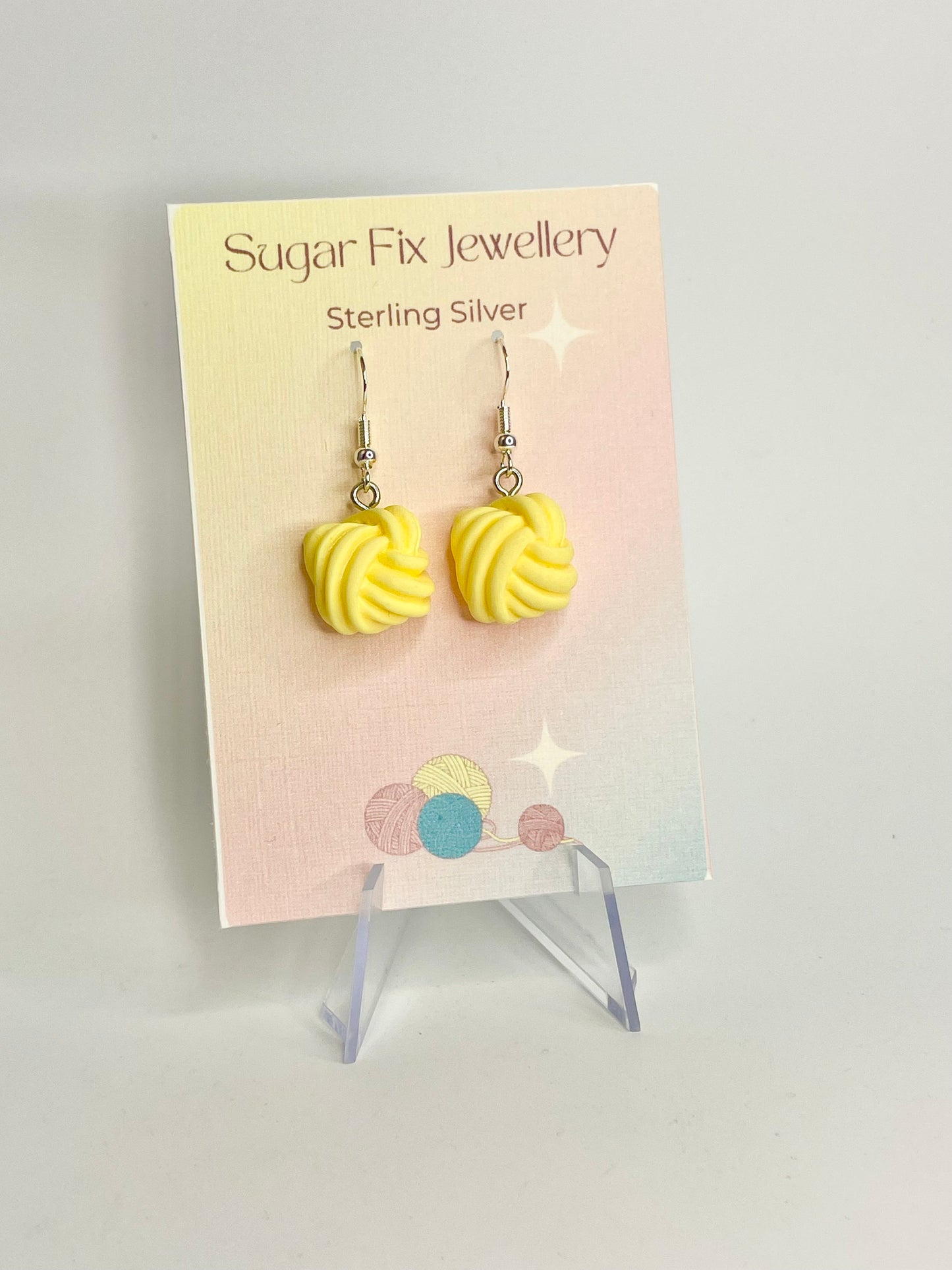 Sterling Silver Wool Earrings