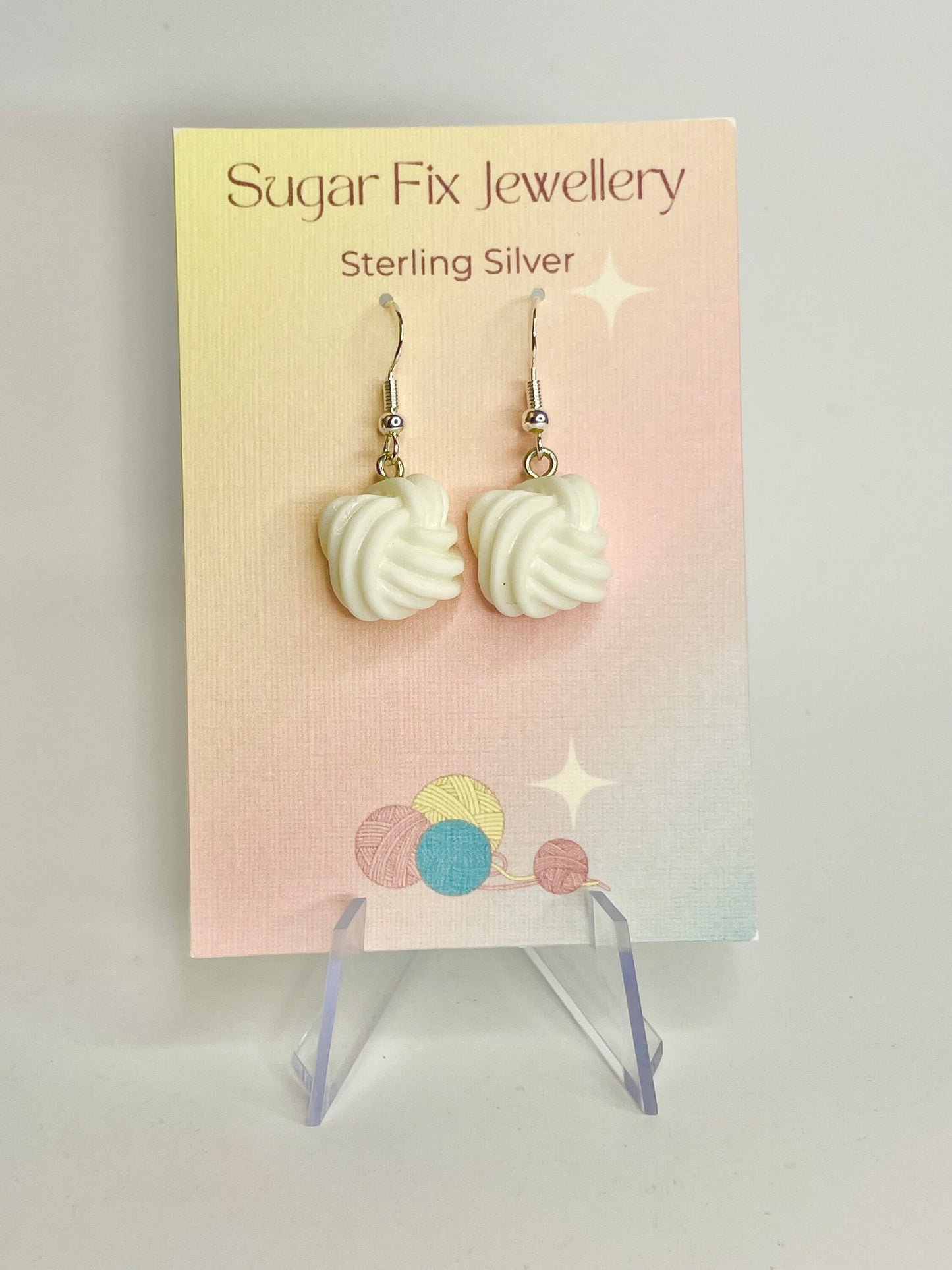 Sterling Silver Wool Earrings