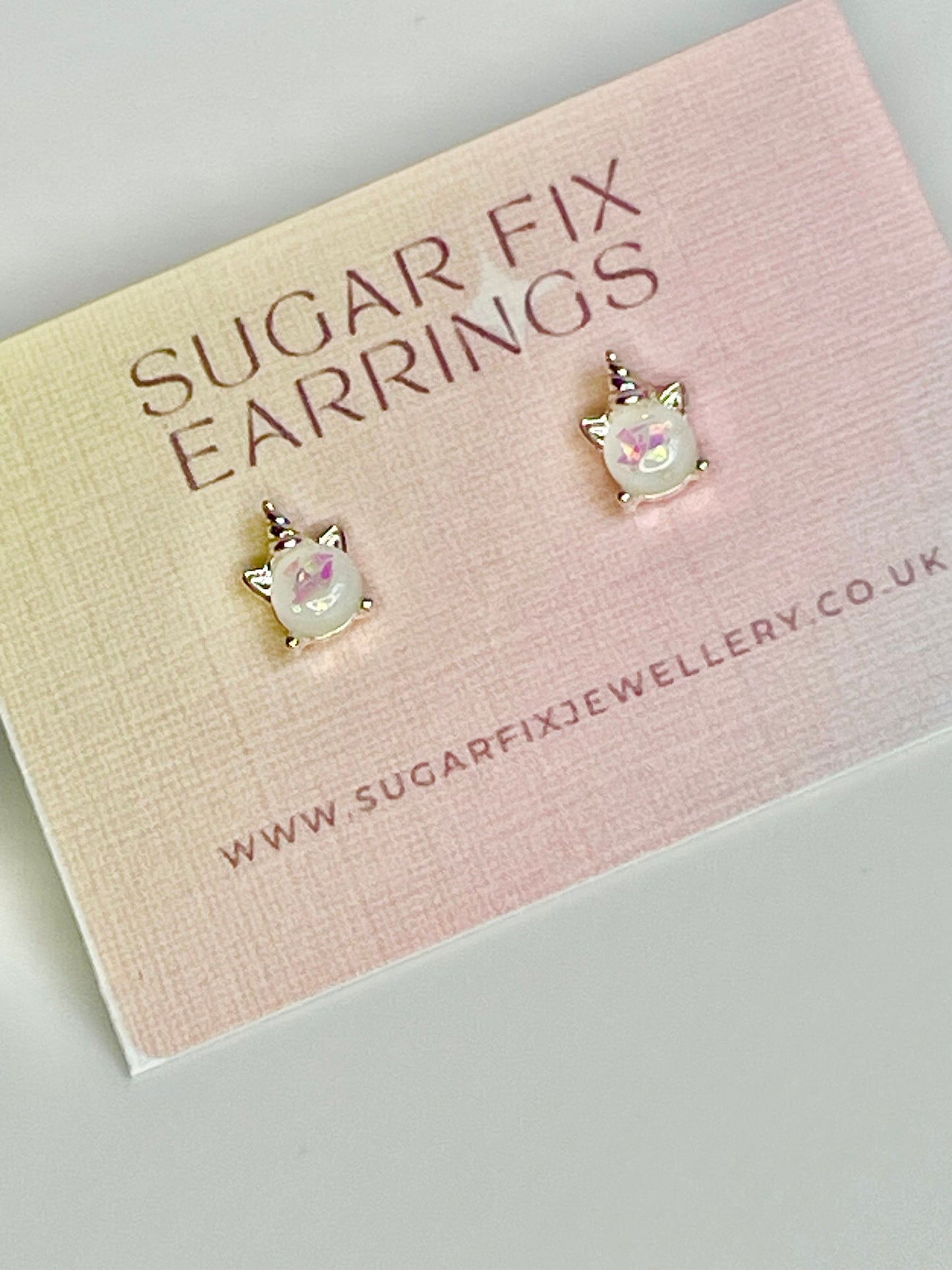 Iridescent Unicorn Tiny Hypoallergenic Earrings