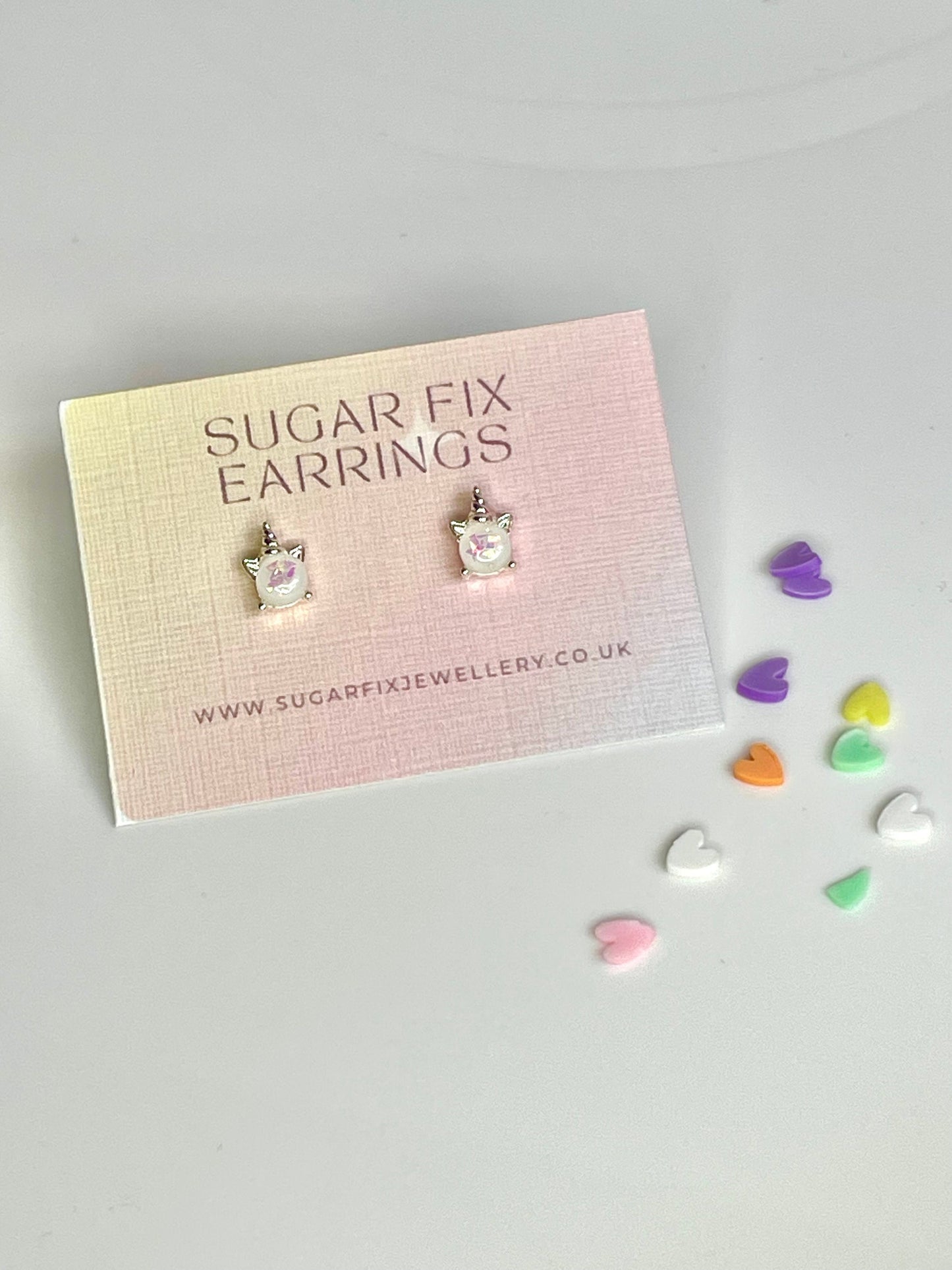 Iridescent Unicorn Tiny Hypoallergenic Earrings