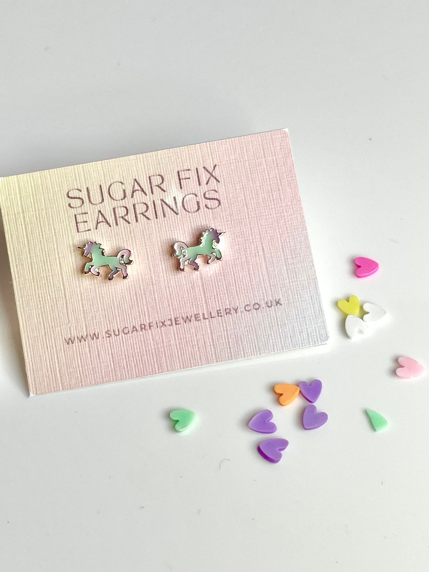 Minty Green Unicorn Tiny Hypoallergenic Ear Stud Earrings