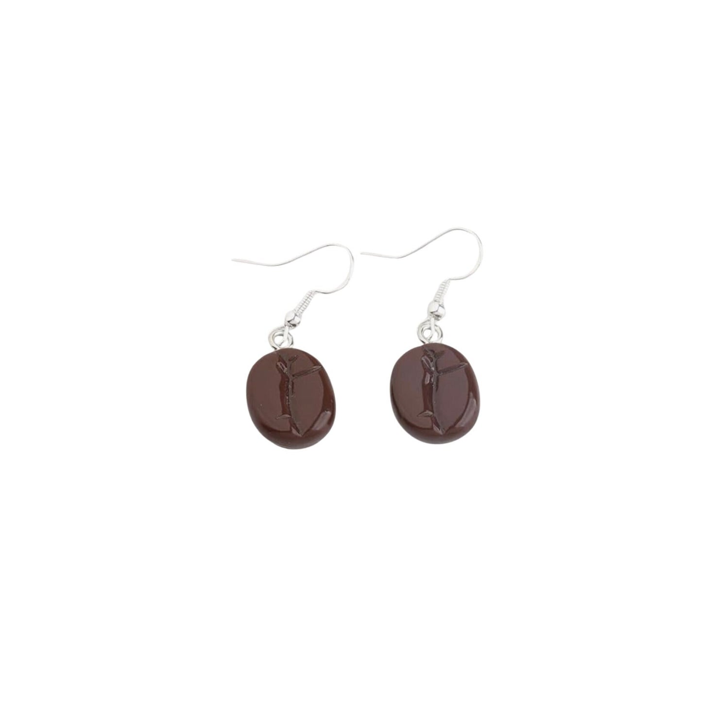 Sterling Silver Coffee Bean Dropper Earrings
