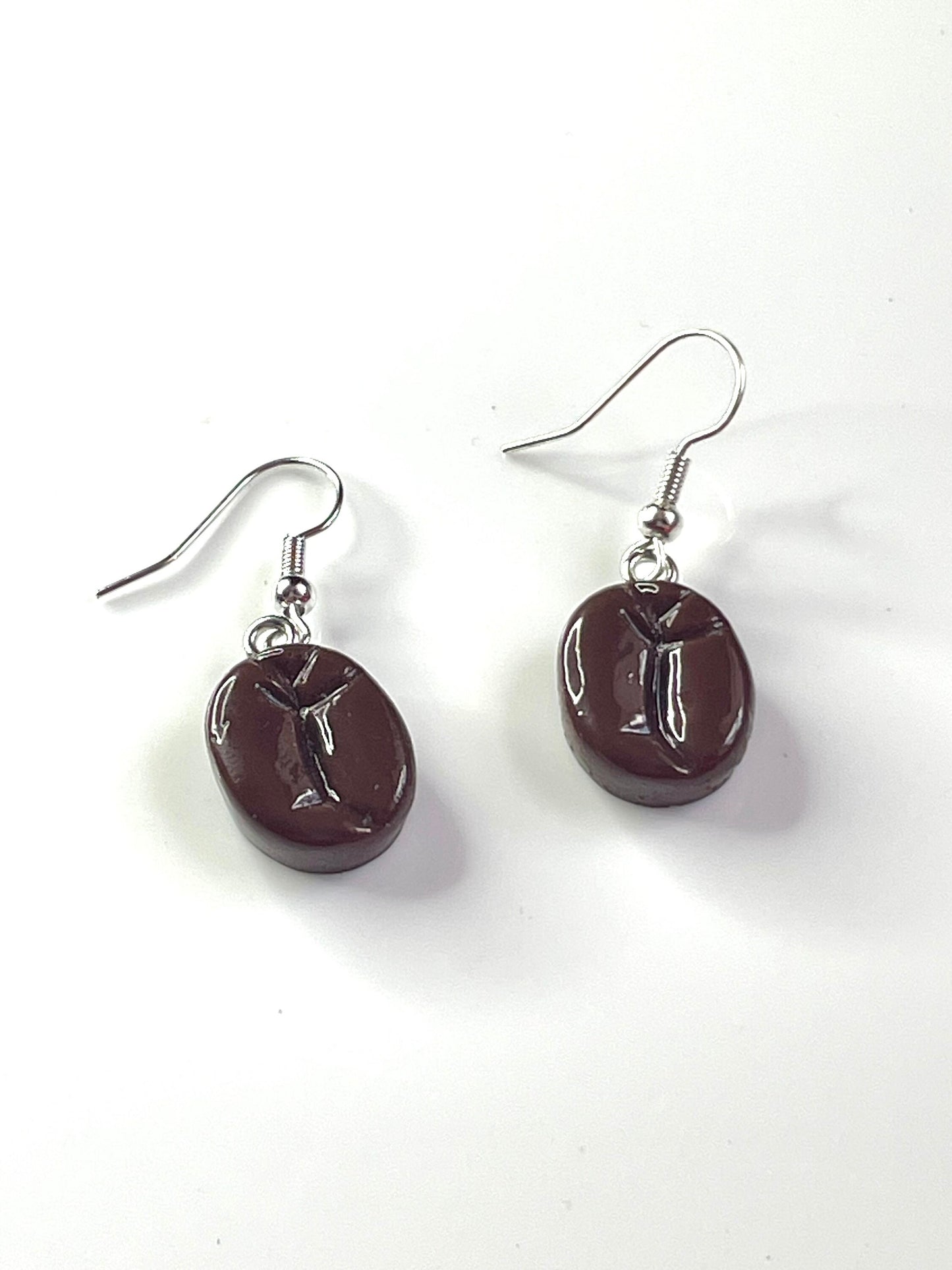 Sterling Silver Coffee Bean Dropper Earrings