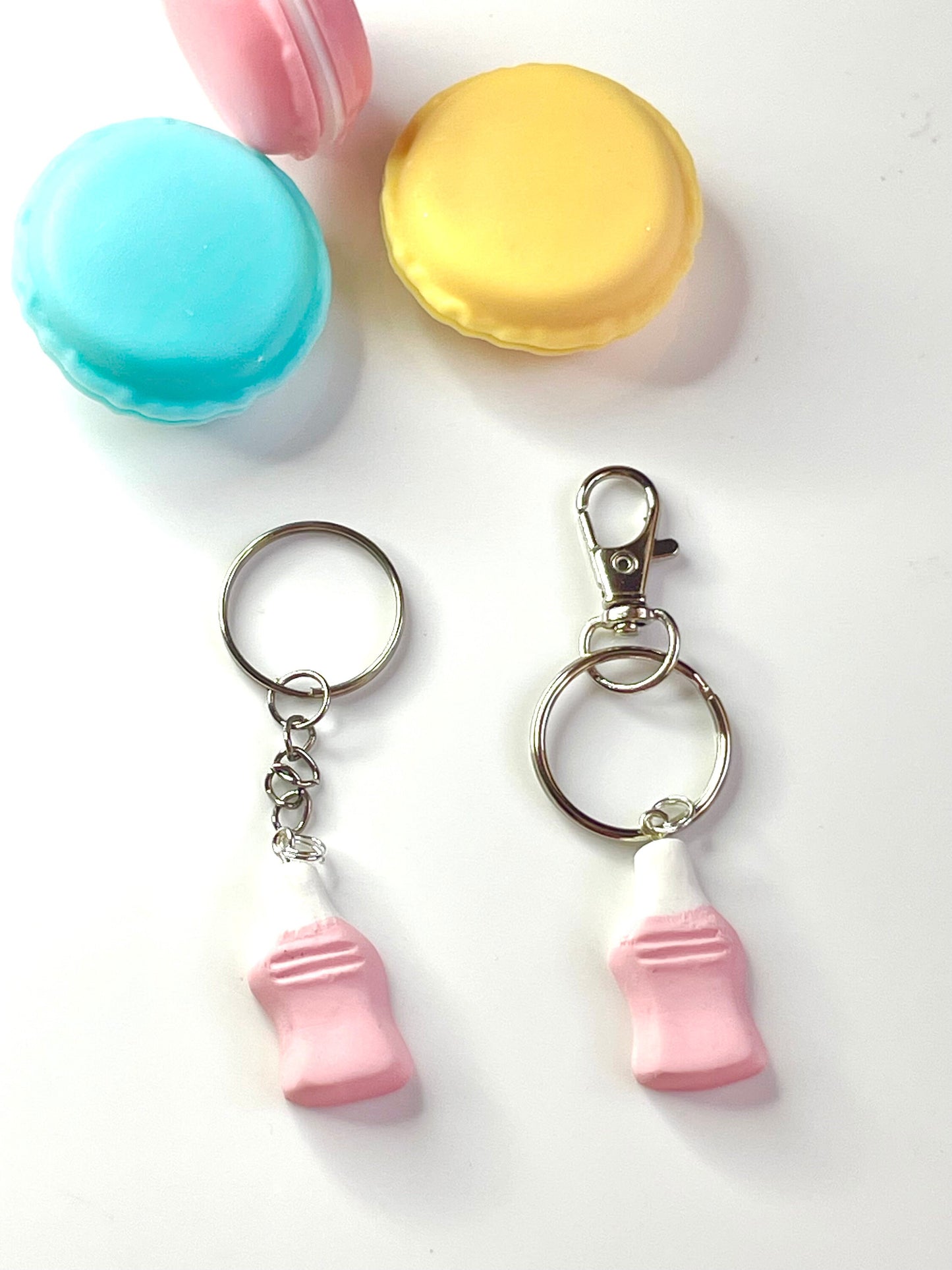 Strawberry Milkshake Bottle Keyring