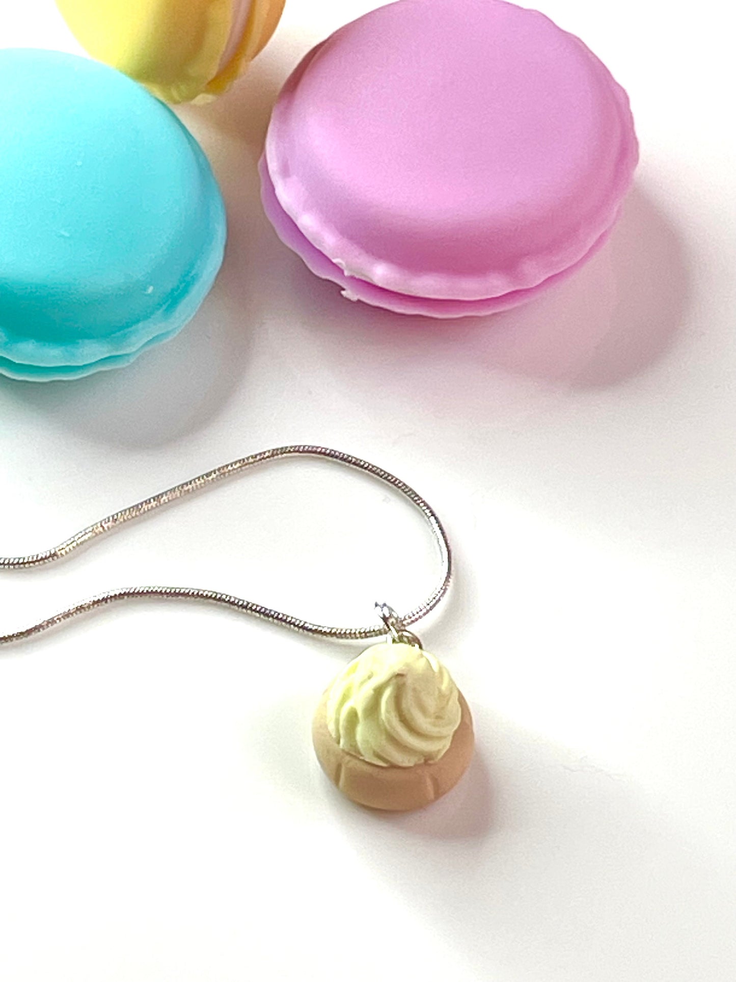 Handmade Lemon Iced Gem Biscuit Necklace