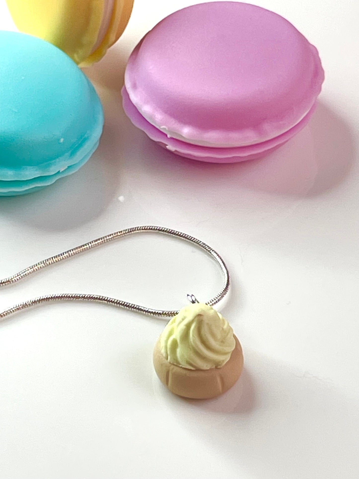 Handmade Lemon Iced Gem Biscuit Necklace