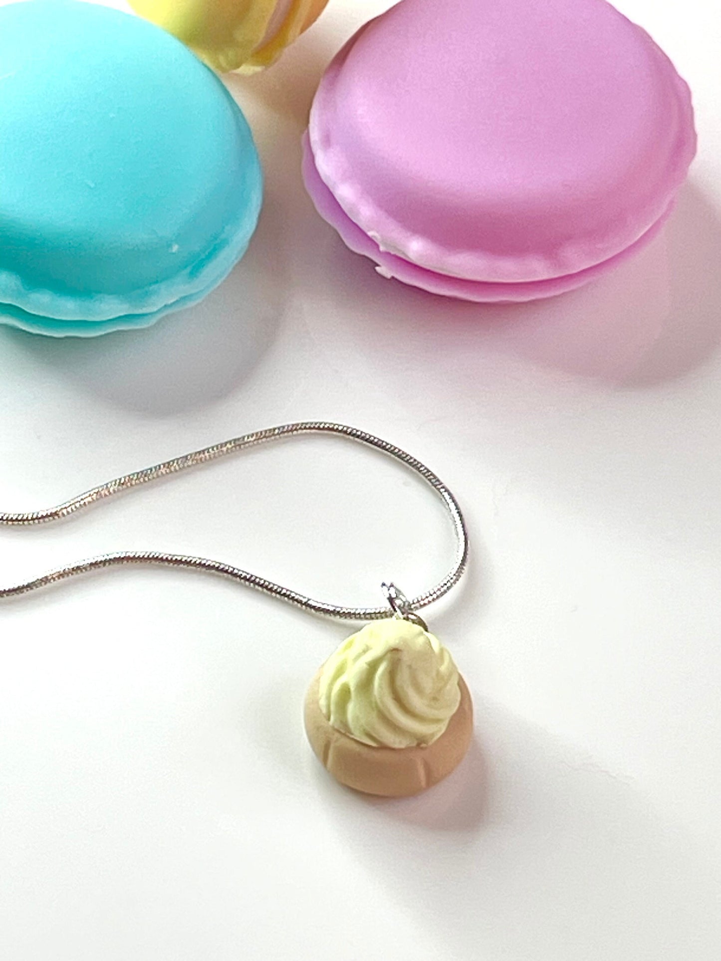Handmade Lemon Iced Gem Biscuit Necklace