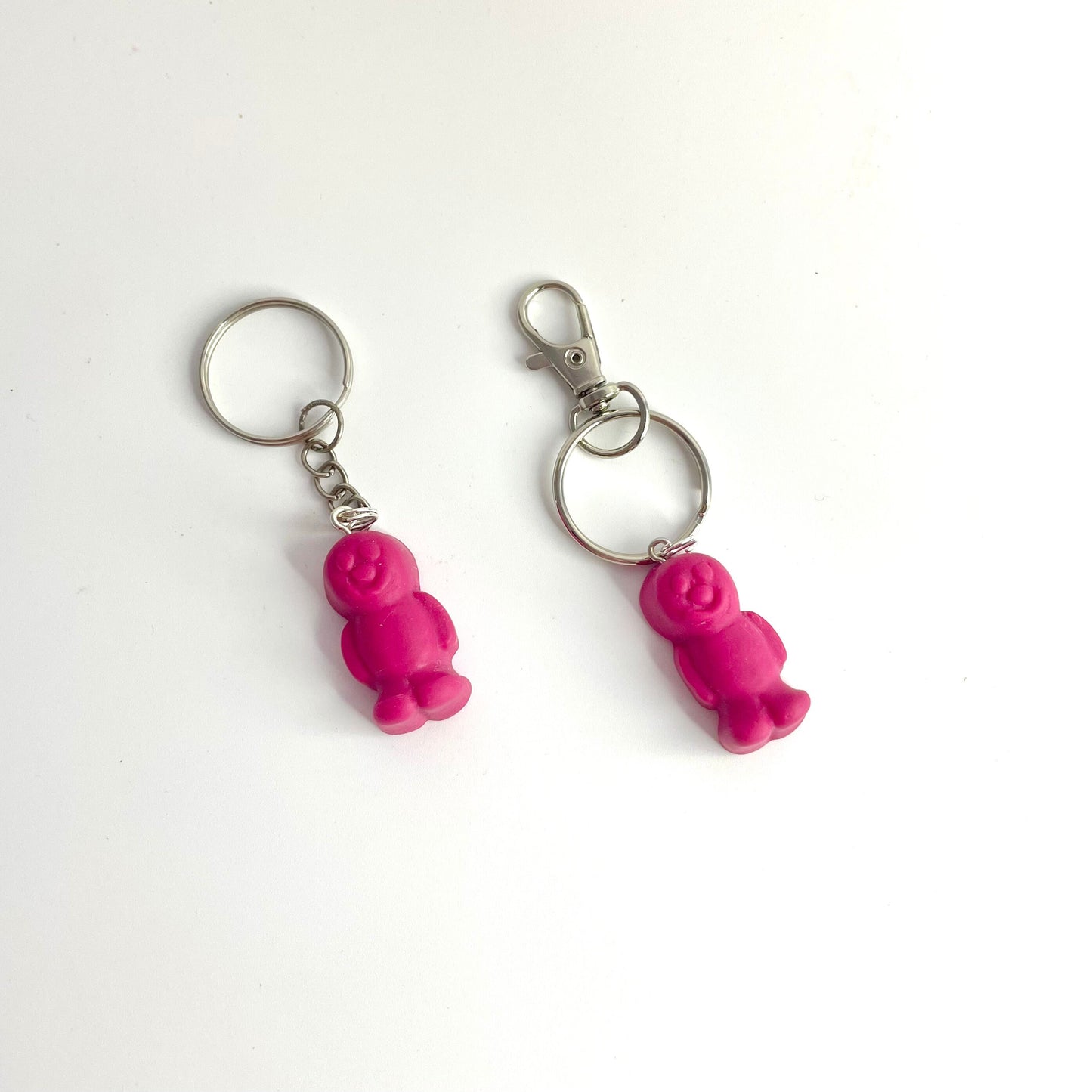 Hot Pink Retro Jelly Baby Keyring