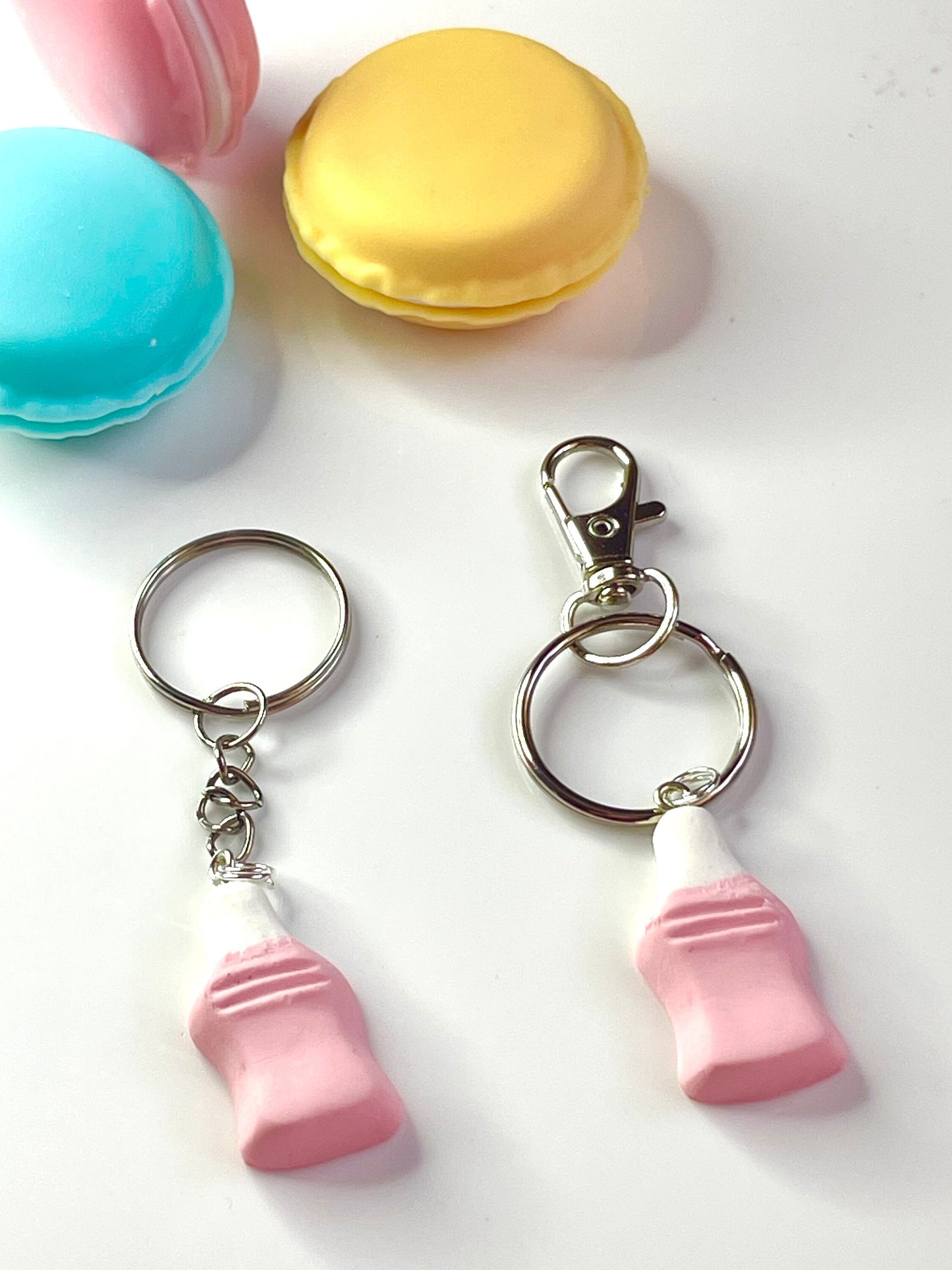 Strawberry Milkshake Bottle Keyring