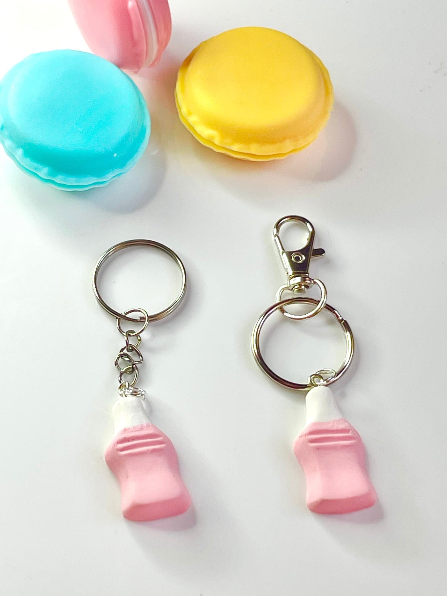 Strawberry Milkshake Bottle Keyring