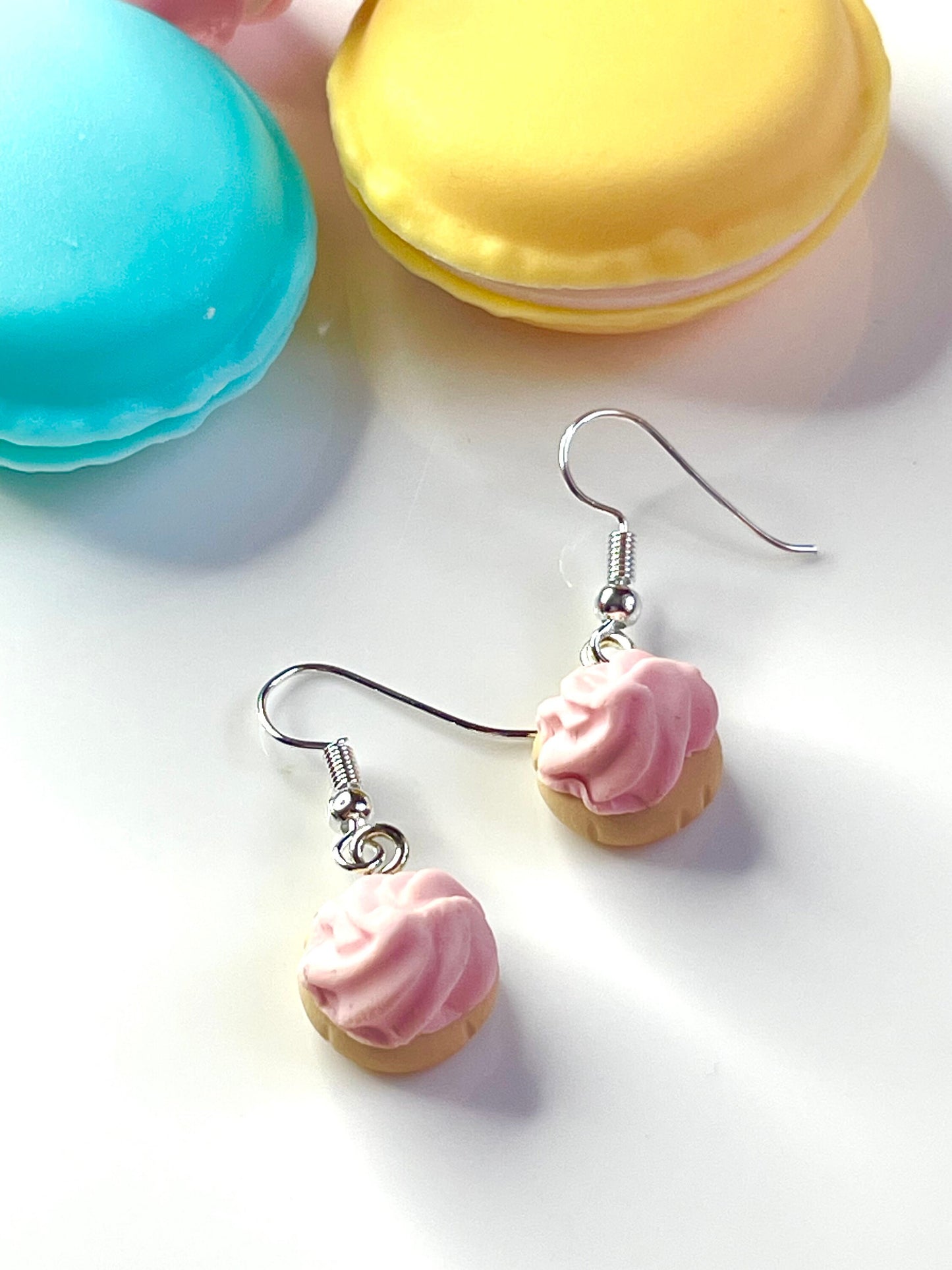Sterling Silver Pink Iced Gem Earrings