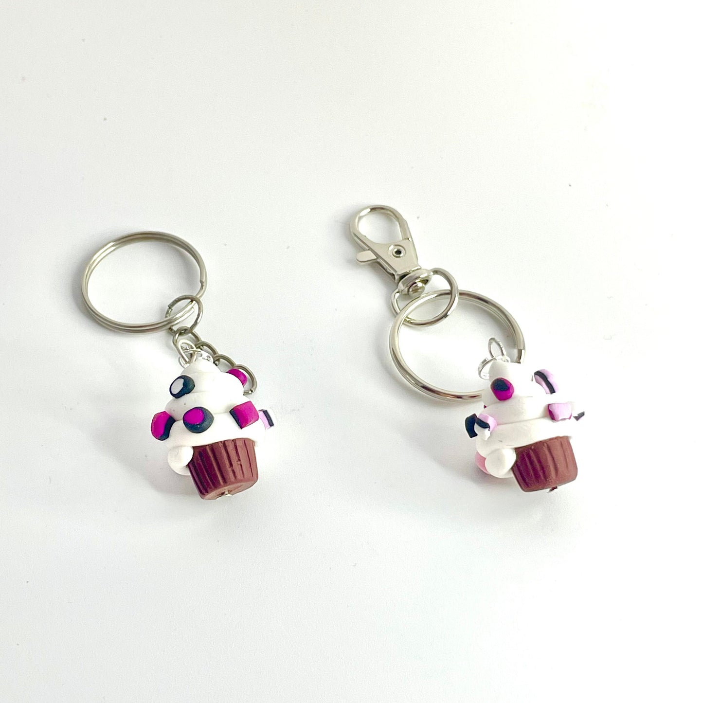 Handmade Pink Liquorice Allsorts Cupcake Keyring