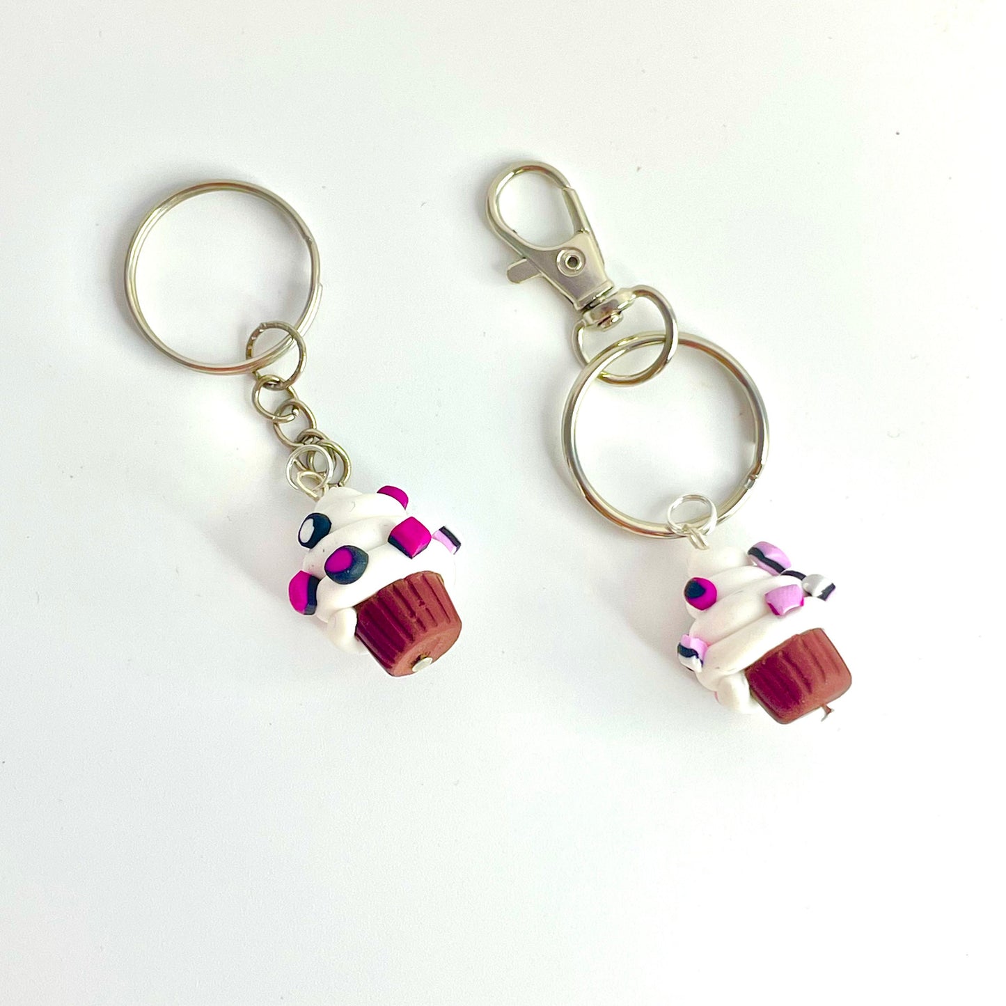 Handmade Pink Liquorice Allsorts Cupcake Keyring